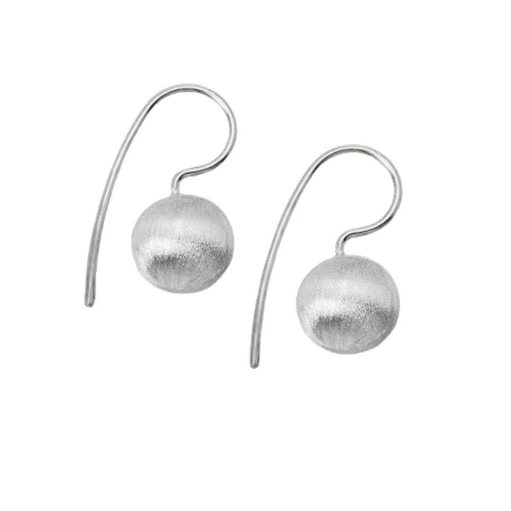 BUNGSA Ohrring-Set Ohrhänger Kugel mattiert aus .925 Silber Damen (1 Paar (2 Stück), 2-tlg), Ohrschmuck Ohrringe