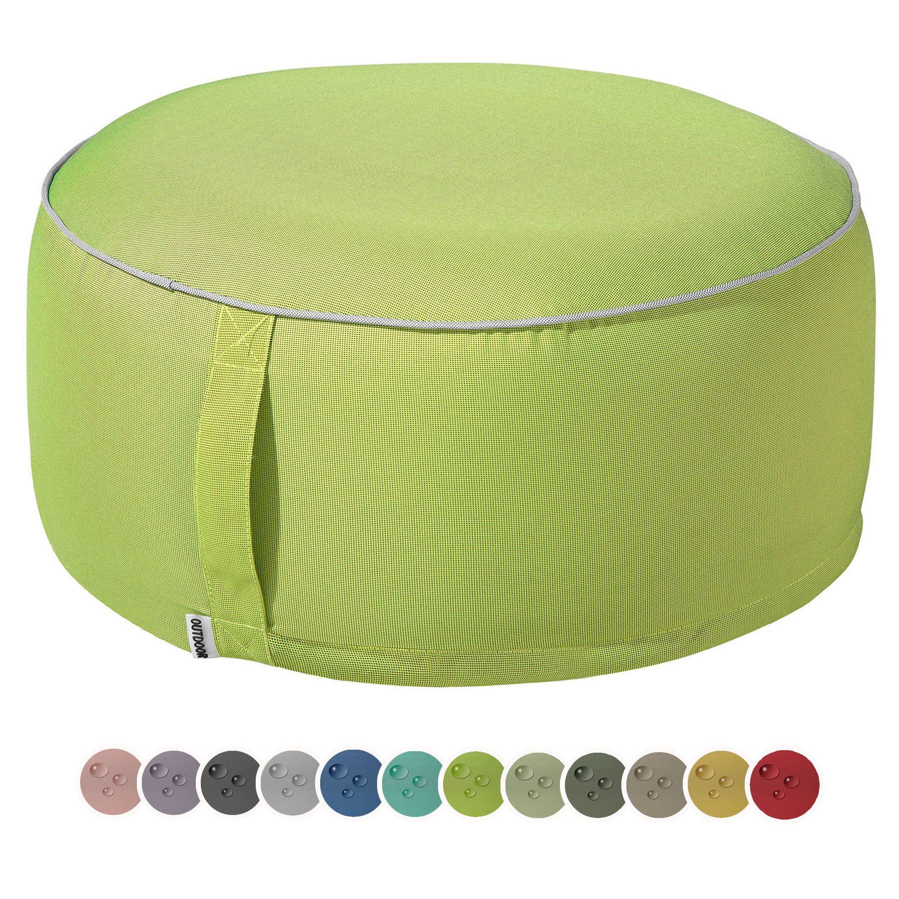 heimtexland Sitzkissen Outdoor Pouf Bodenkissen Garten Lounge Deko Hocker, schmutz-/wasserabweisend I UV-beständig I waschbar