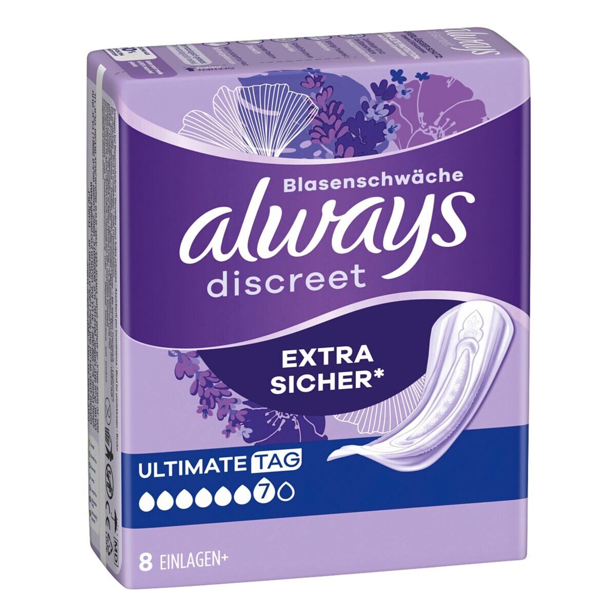 always Inkontinenz-Einlage Discreet + Ultimate Tag, 7, 8-St., Saugstärke 7 - starke Blasenschwäche