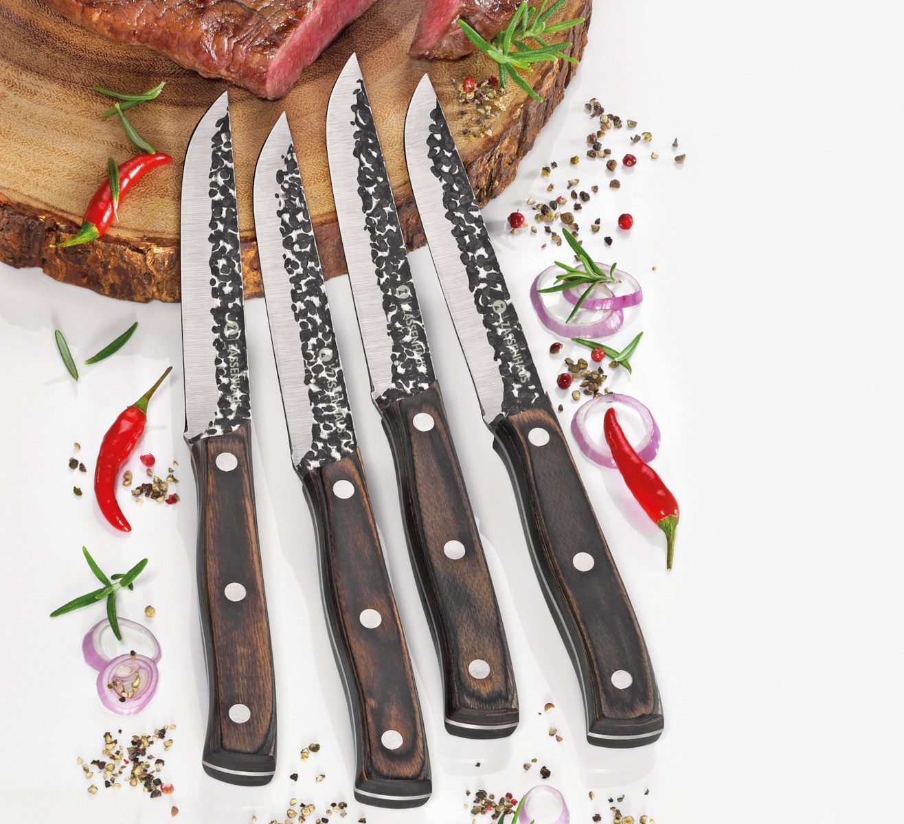 ZASSENHAUS Fleischmesser HUNTER Steakmesser 25 cm Set4