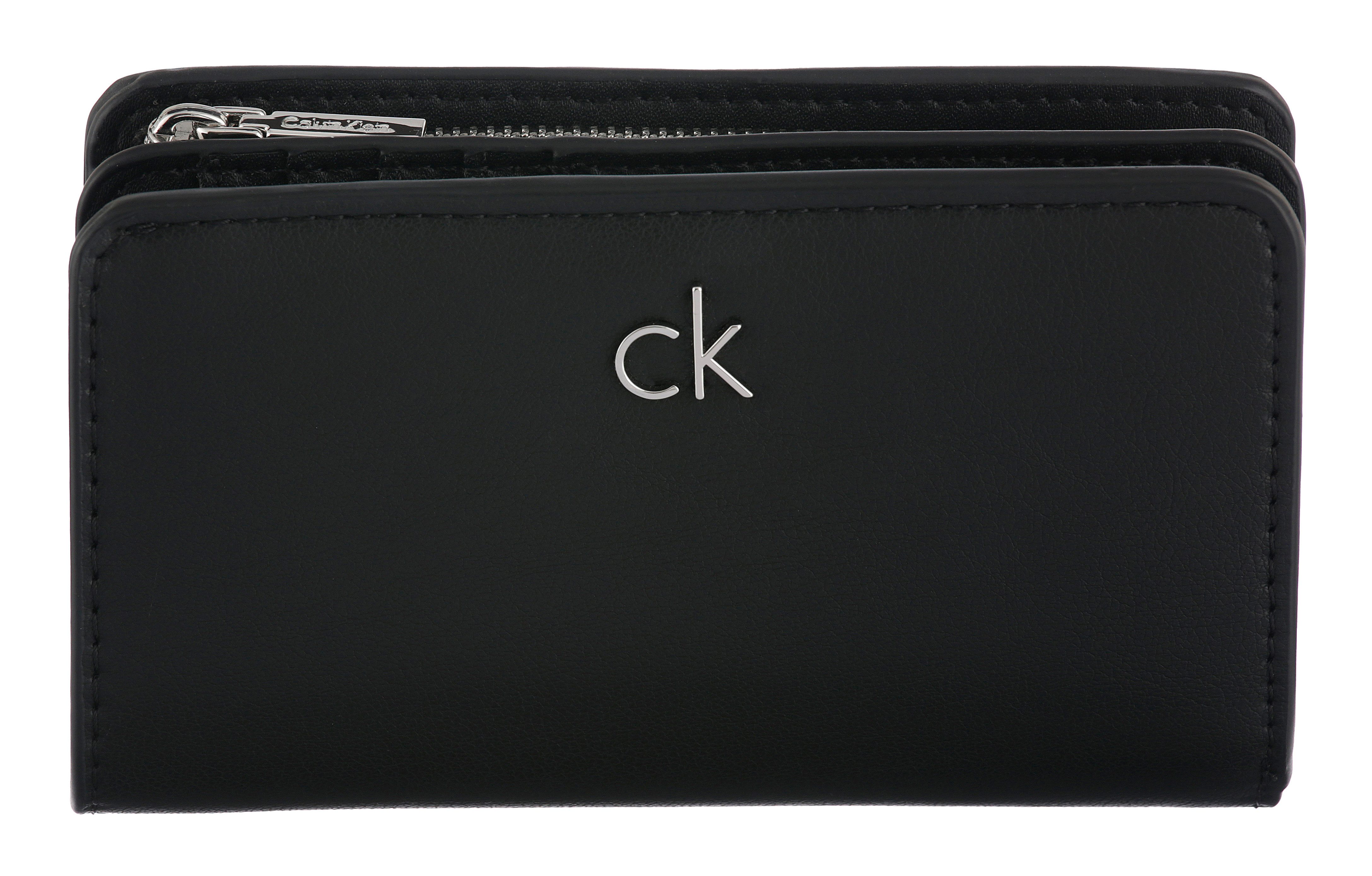 Calvin Klein Geldbörse CK RE-LOCK MEDIUM BIFOLD, Damen Geldbeutel, Portemonnaie mit Logoprägung