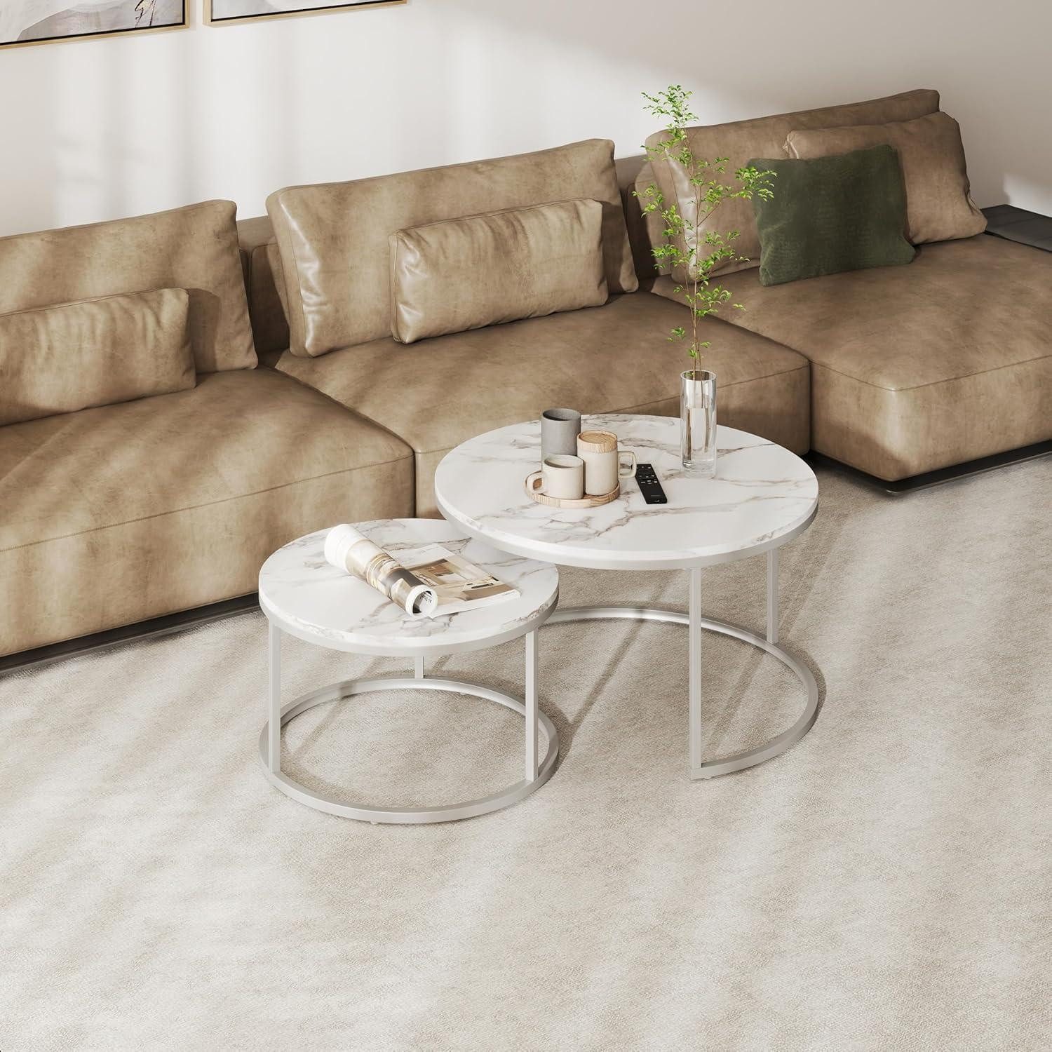 LuxusKollektion Couchtisch Couchtisch Marmor Optik Runder günstig online kaufen
