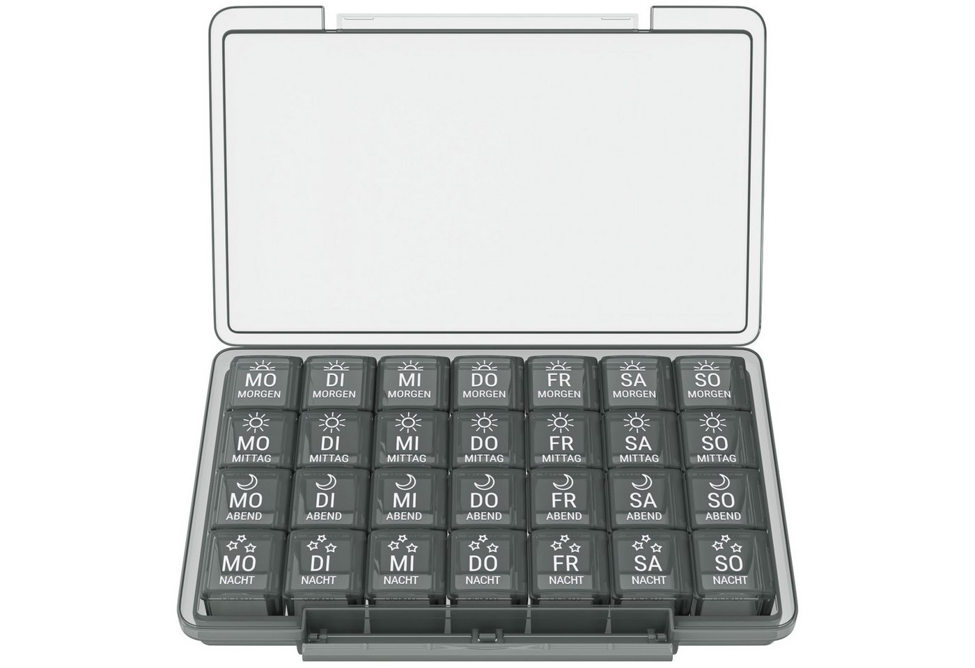 Wellgro Pillendose Große Tablettenbox für 7 Tage