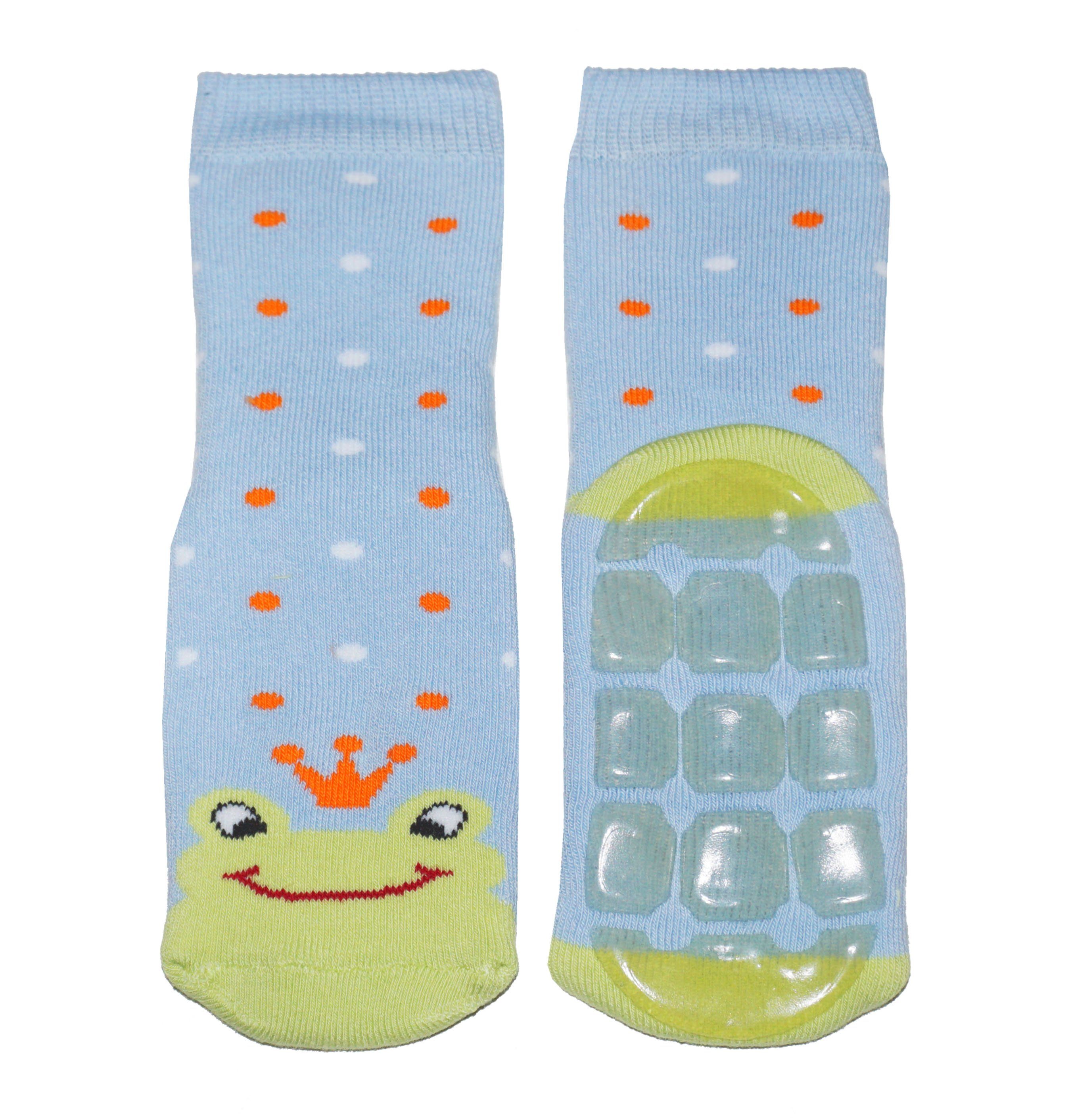 WERI SPEZIALS Strumpfhersteller GmbH ABS-Socken Kinder ABS-Socken für  Mädchen >>Froschkönig<< aus Baumwolle mit Frottee