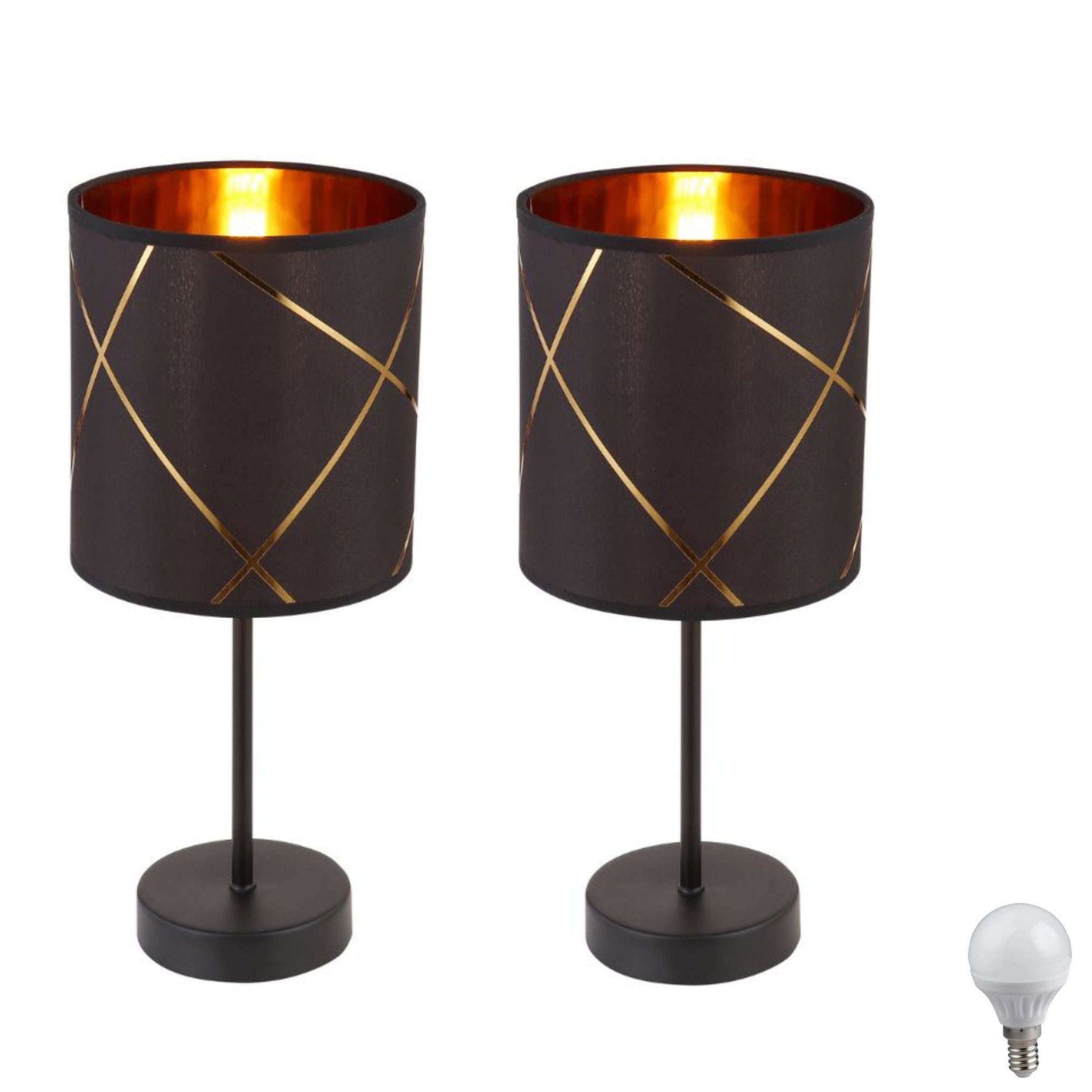 Lichthandel Hoch LED Tischleuchte Nachttischlampe 2er Set Nachttischleuchte günstig online kaufen