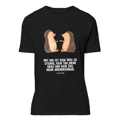Mr. & Mrs. Panda T-Shirt Igel Liebe - Schwarz - Geschenk, Jahrestag, Liebesgeschenk, Verlobung (1-tlg)
