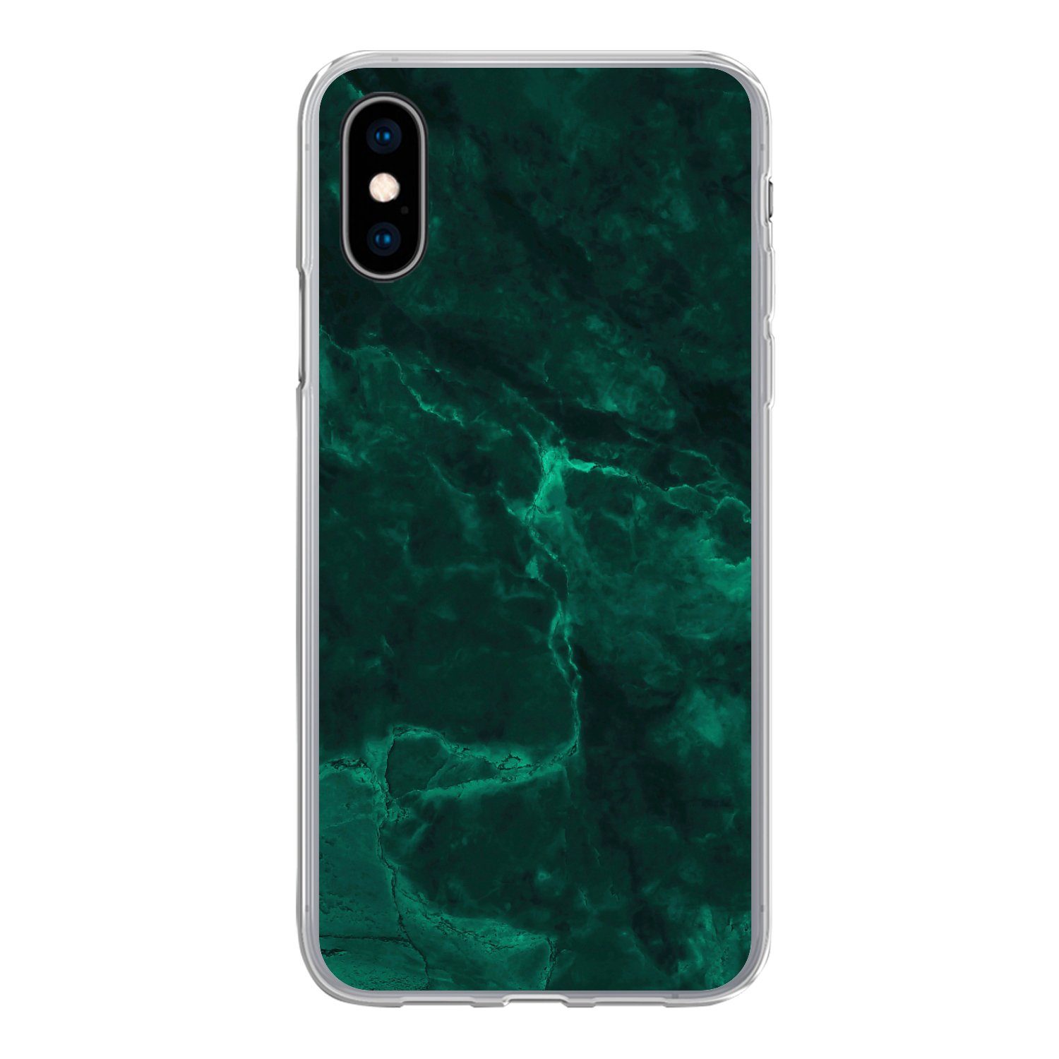 MuchoWow Handyhülle für Apple iPhone X Marmor - Limone - Grün - Strukturiert - Marmoroptik, Smartphone-Bumper, Print, Handy Schutzhülle Dünn