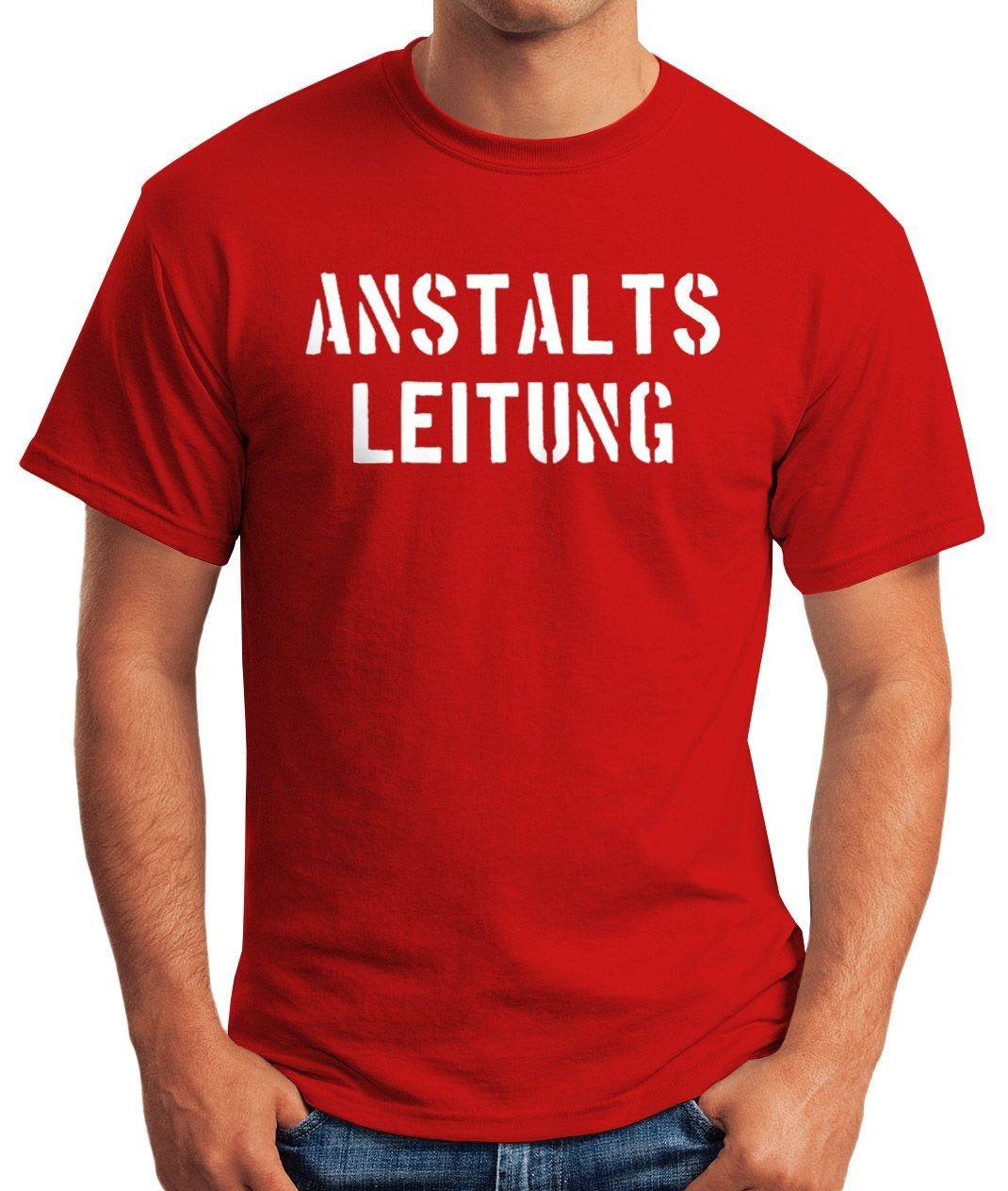 MoonWorks Print-Shirt Anstaltsleitung Herren T-Shirt Fun-Shirt günstig online kaufen
