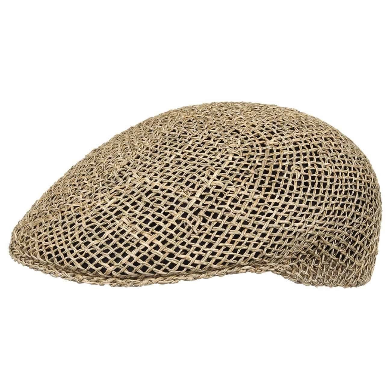 Lipodo Flat Cap (1-St) Strohcap mit Schirm, Made in Italy