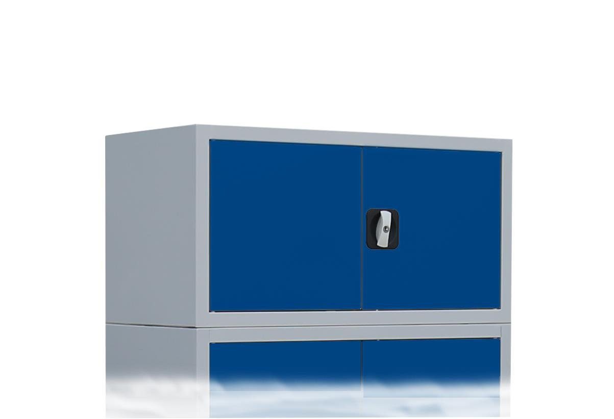 Steelboxx Mehrzweckschrank Aufsatzschrank- 450 x 800 x 383 mm - lichtgrau/enzianblau
