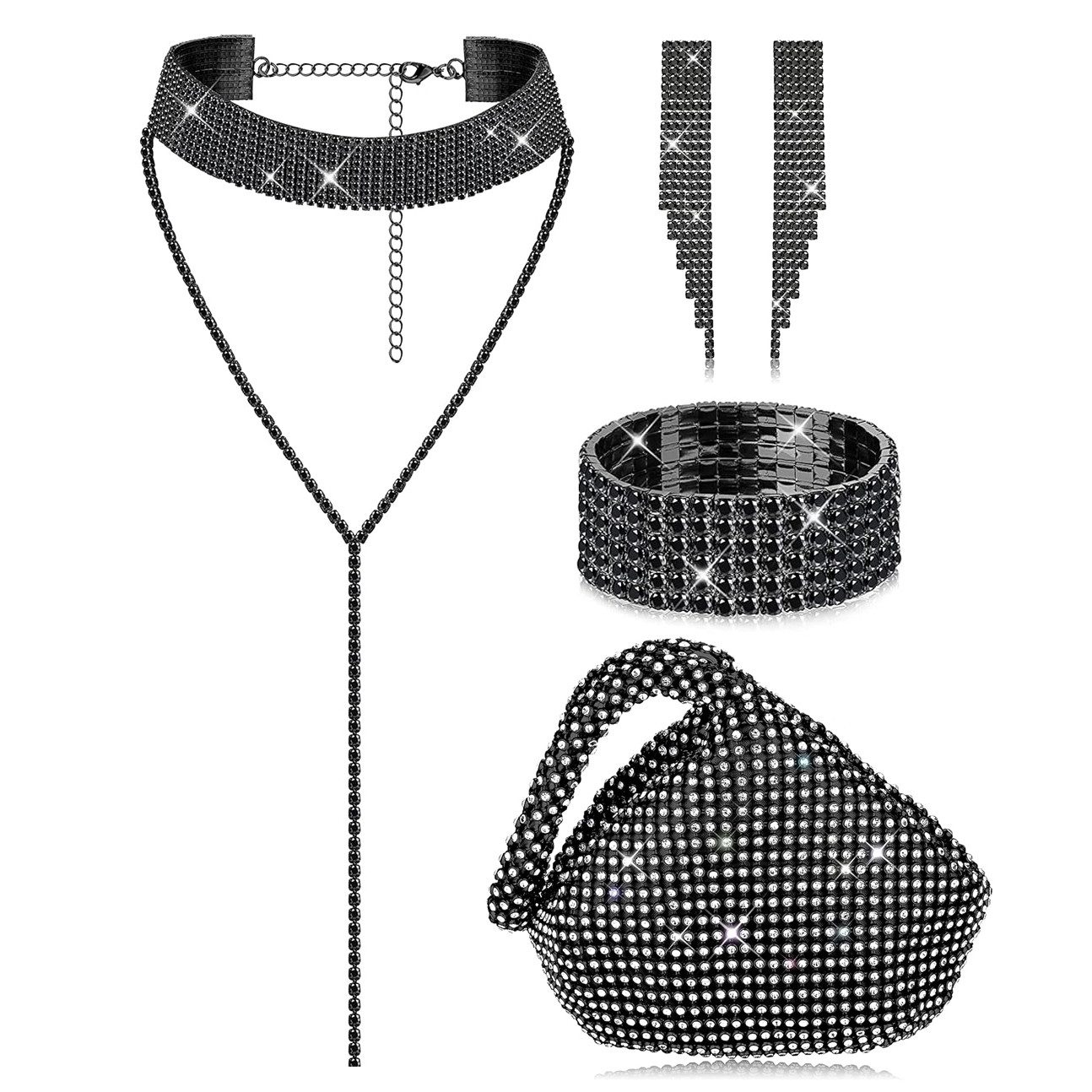 Coonoor Schmuckset 4-teiliges Damen Kristall Schmuckset, günstig online kaufen