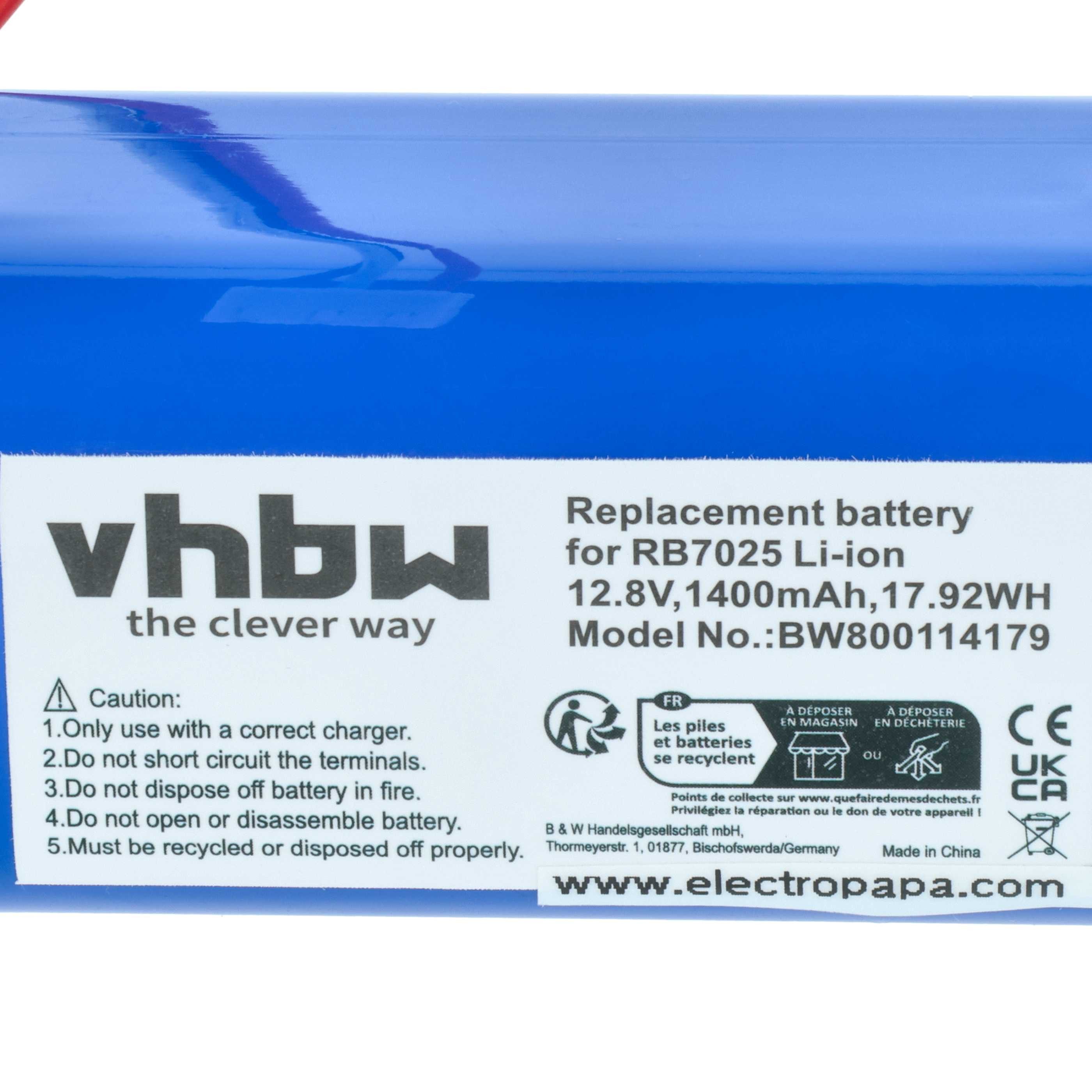 vhbw passend für Severin Chill RB 7025, RB 7720, RB 7022 Staubsauger Staubsauger-Akku Akku Li-Ion 1400 mAh (12,8 V, 1 St), Leistungsfähiger Austausch-Akku für I – Bild 5 von 5
