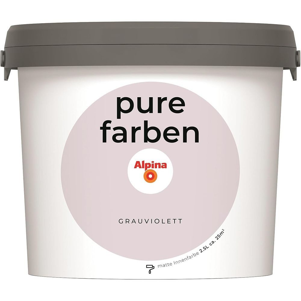 Alpina Wandfarbe Alpina pure farben 2,5 Ltr. Grauviolett Innenfarbe matt