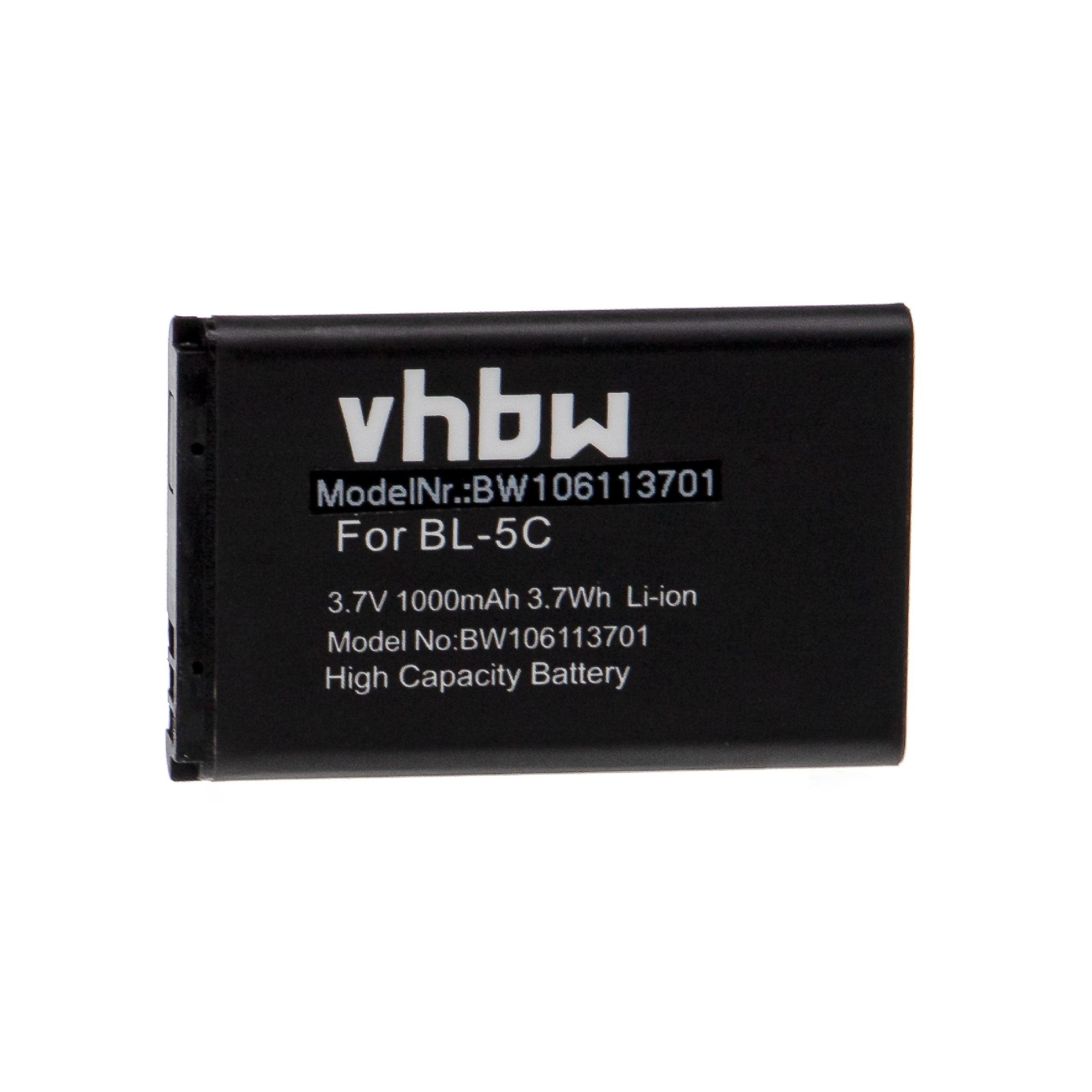 vhbw kompatibel mit Beatfoxx Beachside BS-20BTB Smartphone-Akku Li-Ion 1000 mAh (3,7 V)