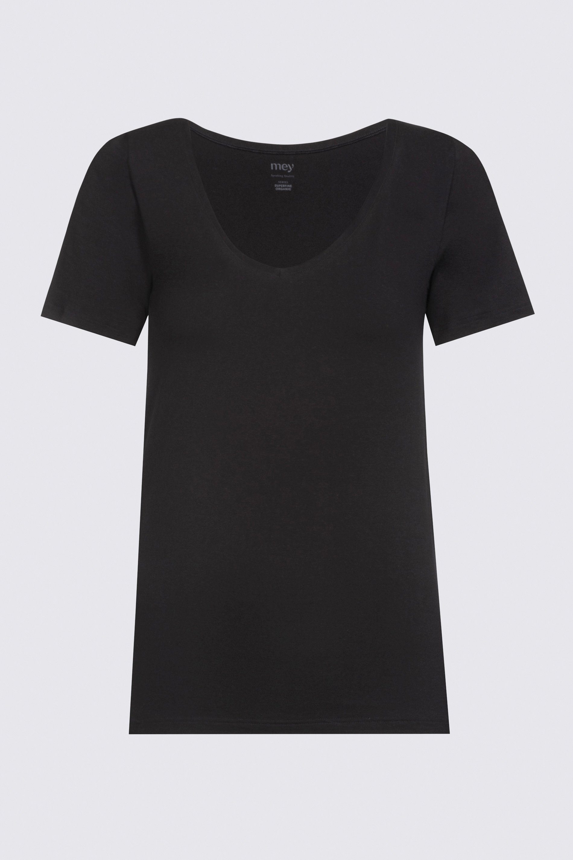 V-Shirt (1-tlg) Mey Uni Organic Serie Superfine Schwarz