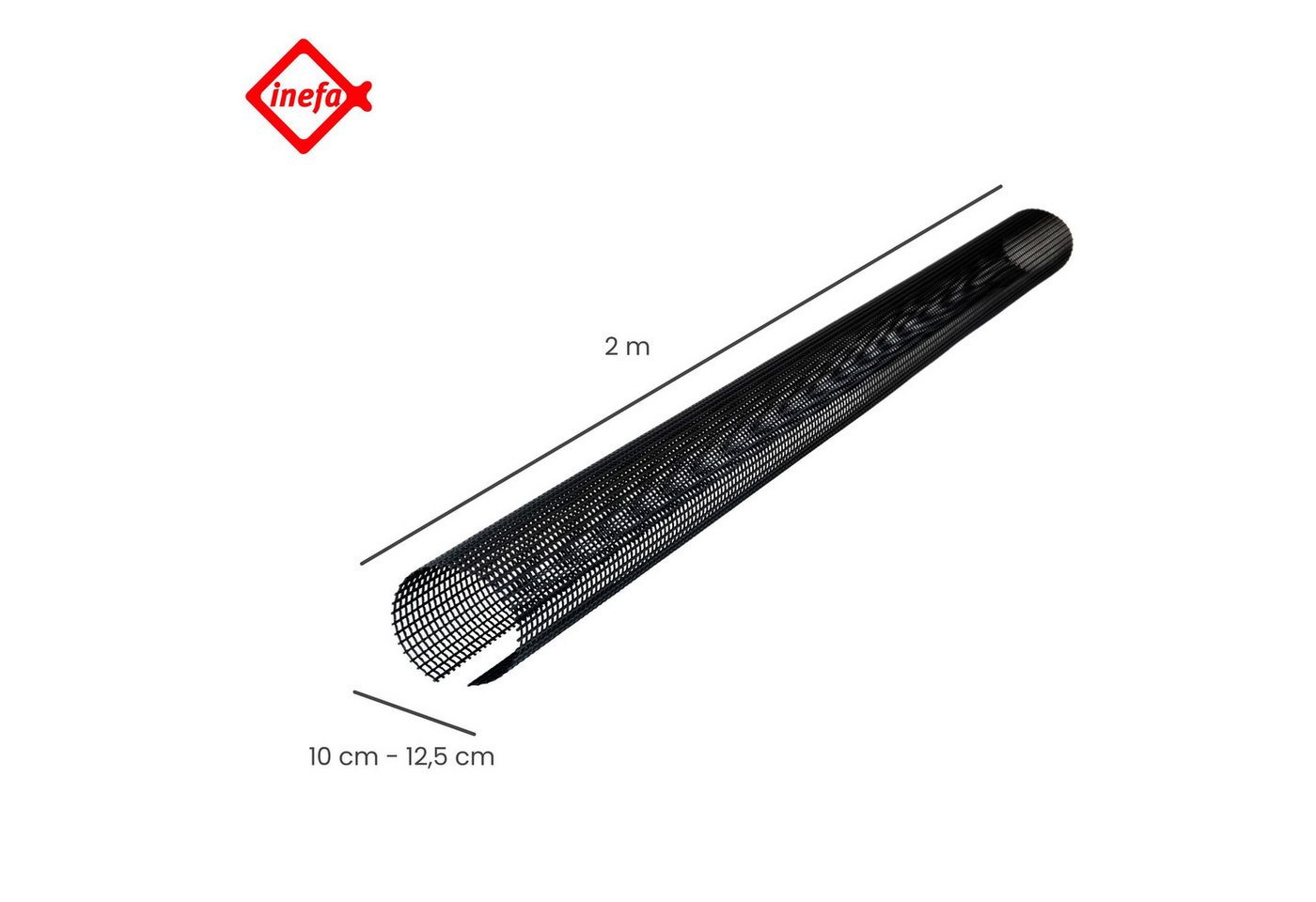 Thumbnail - INEFA Dachrinne, 10x Laubschutzgitter Dachrinnen Laubschutz Schwarz, PVC 100-125mm, 2m, 10-St., Laubfang Dachrinennschut...
