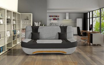 MOEBLO Schlafsofa Feba, Couch für Wohnzimmer Sofagarnitur Polstersofa Kippsofa Klappsofa Click-Clack, mit Schlaffunktion und Bettkasten