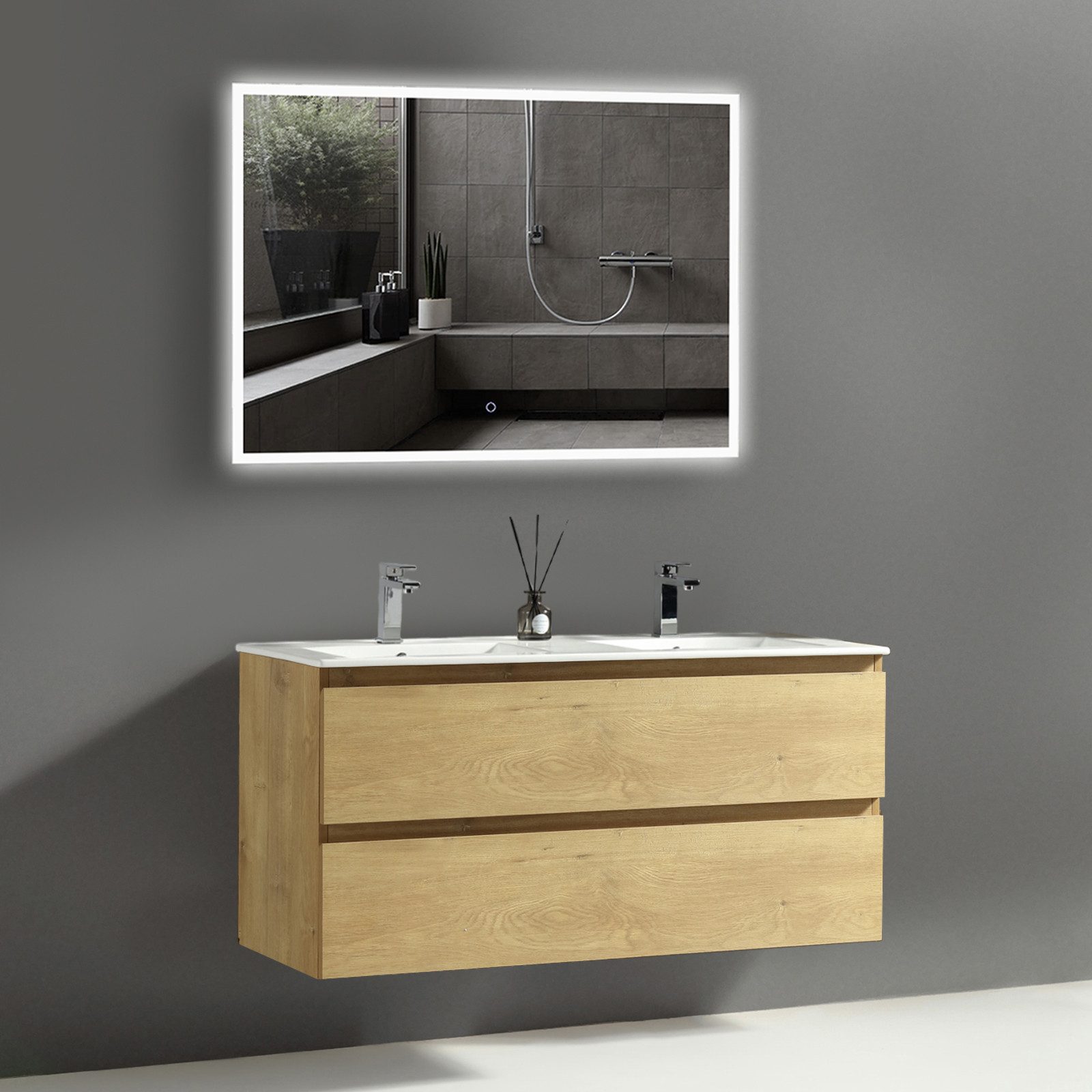 Alpenberger Badezimmer-Set Badezimmer Möbel Badschrank, (Badezimmer günstig online kaufen