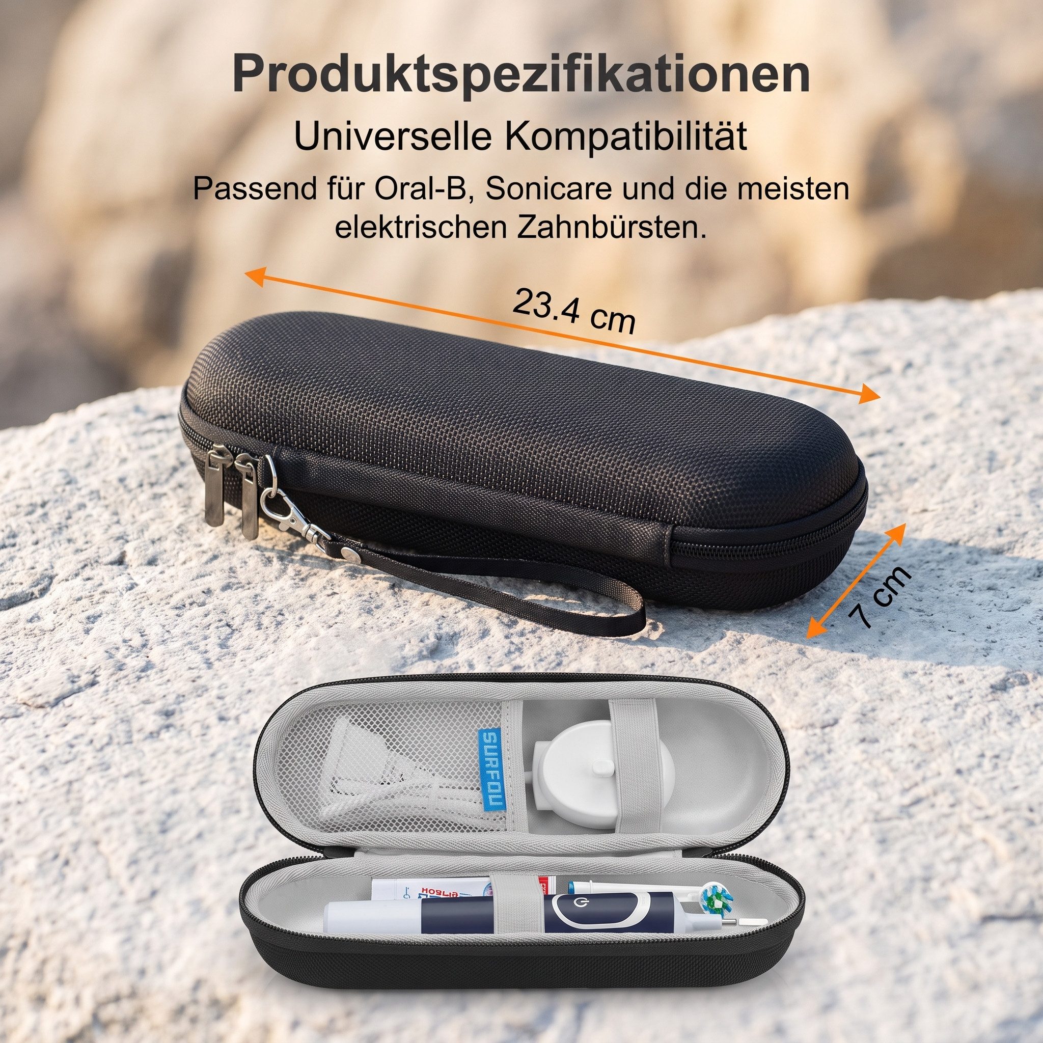 AIMAX Aufbewahrungsbox Elektrisches Zahnbürsten Etui, Reisebox kompatibel, mit Oral-B & Philips – Bild 5 von 5