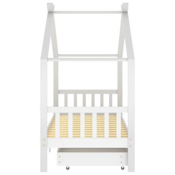 vidaXL Kinderbett Kinderbett mit Schubladen Weiß Massivholz Kiefer 90x200 cm