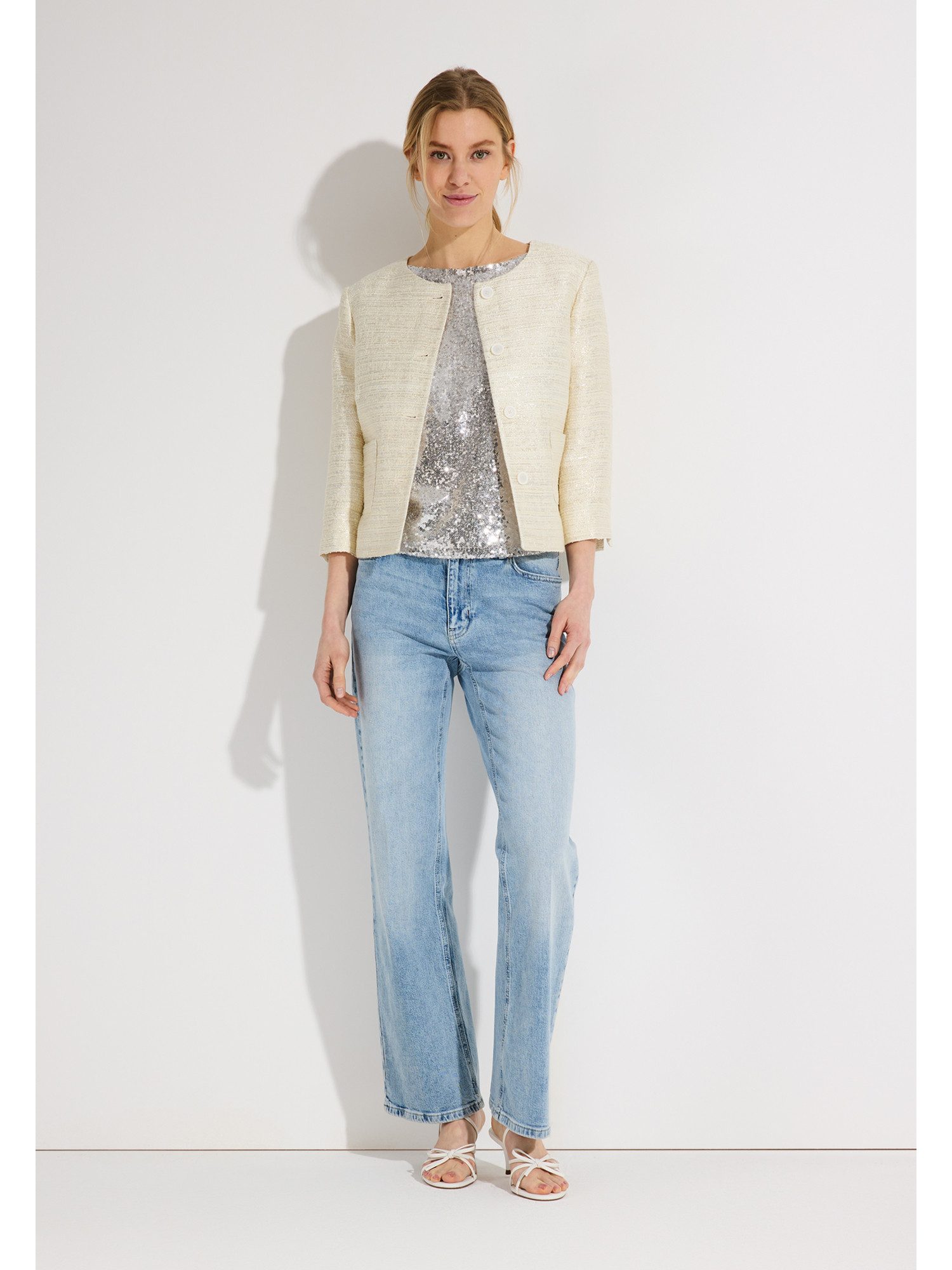 MORE&MORE Kurzblazer glänzender 3/4 Arm-Kurzblazer