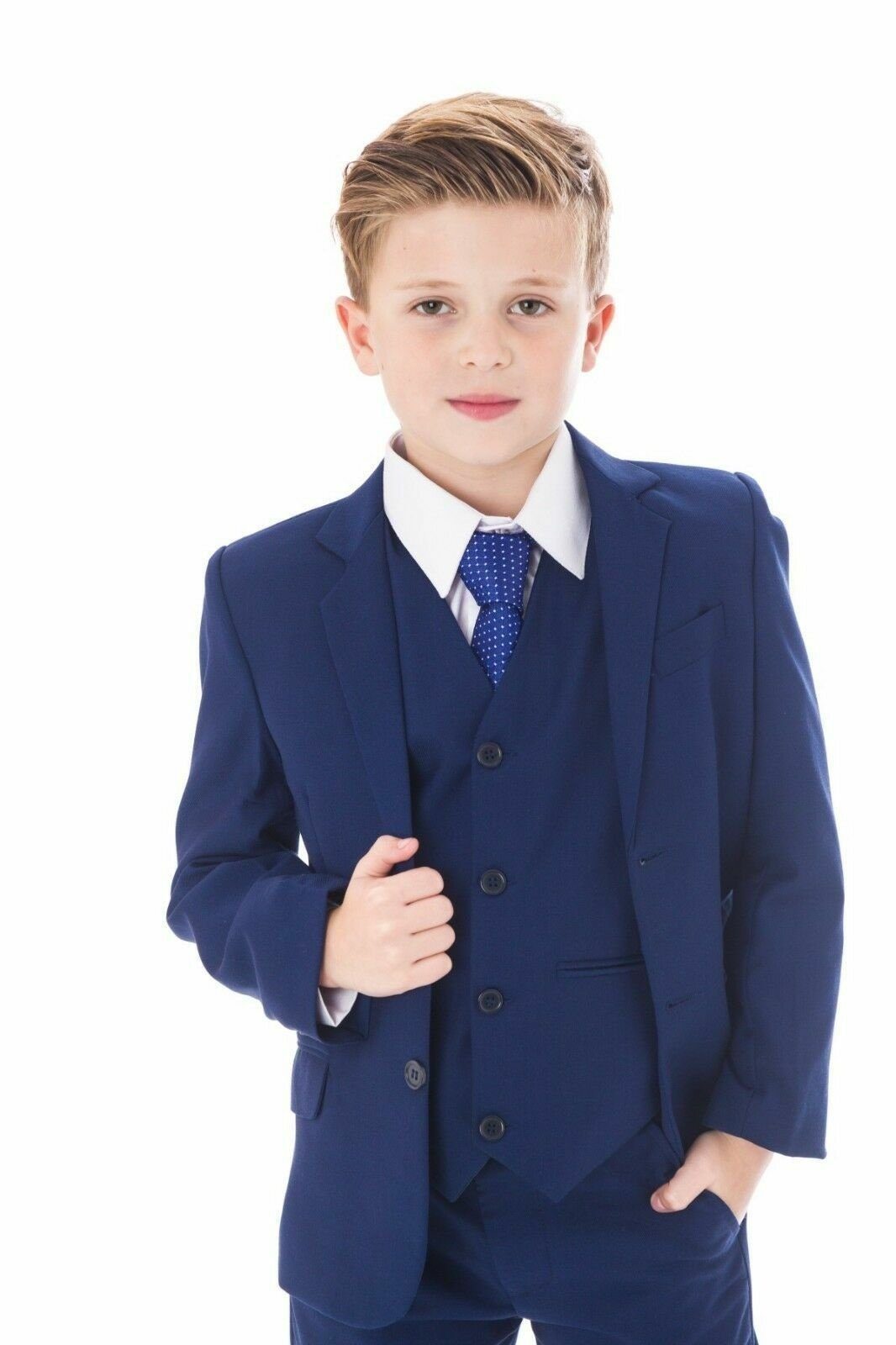 Melli-Trends Kinderanzug 5-teilig »Jungenanzug, Kommunionanzug, blau« (Set:  Sakko, Weste, Hemd, Hose und Krawatte, 5-Teilig) online kaufen | OTTO