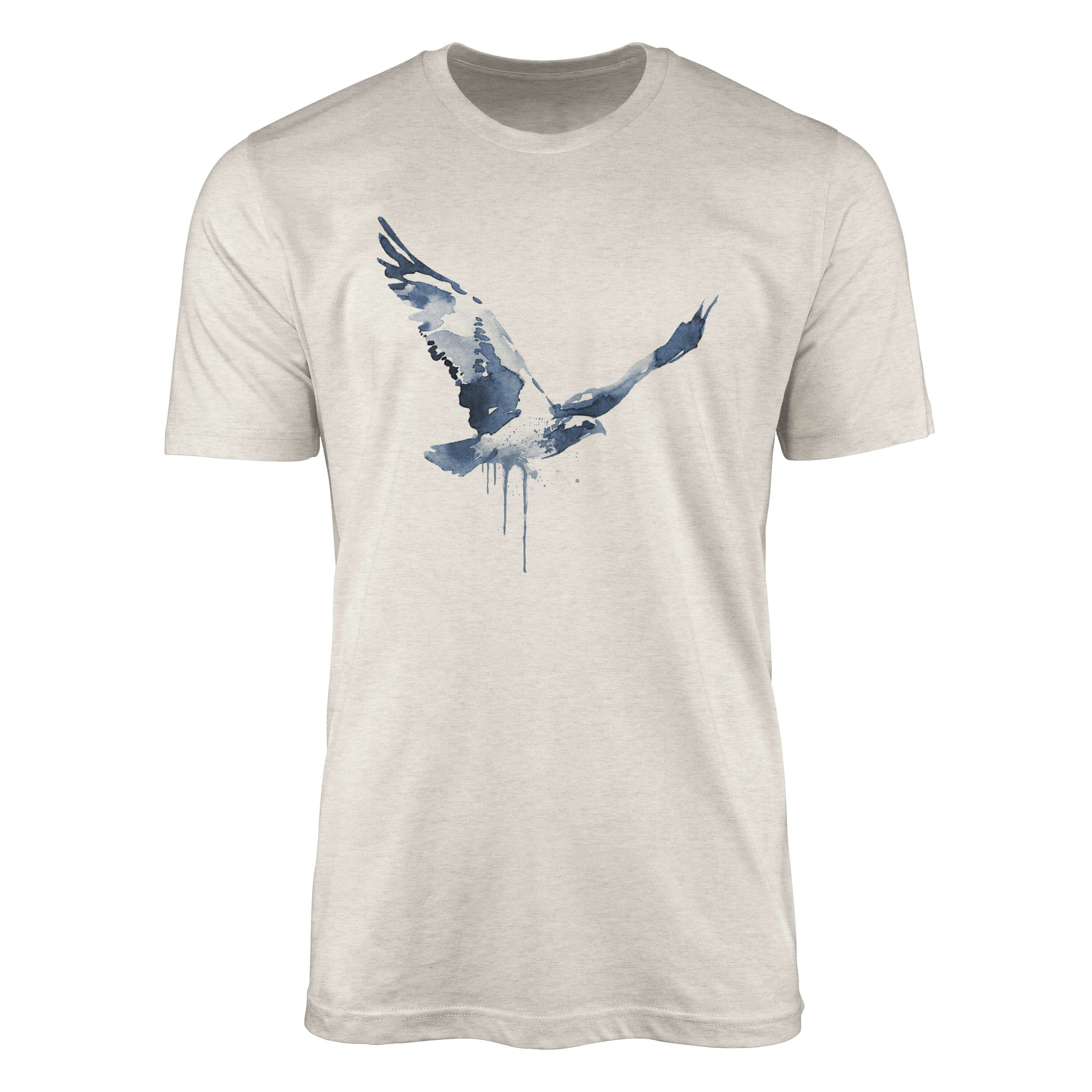 T-Shirt Herren Shirt Organic T-Shirt Aquarell Motiv Falke Vogel Bio-Baumwolle Ökomode Nachhaltig Farbe