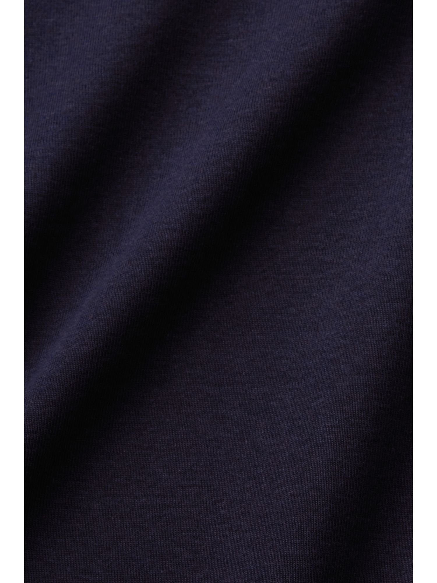 Esprit T-Shirt % Rundhals-T-Shirt, (1-tlg) 100 NAVY Baumwolle