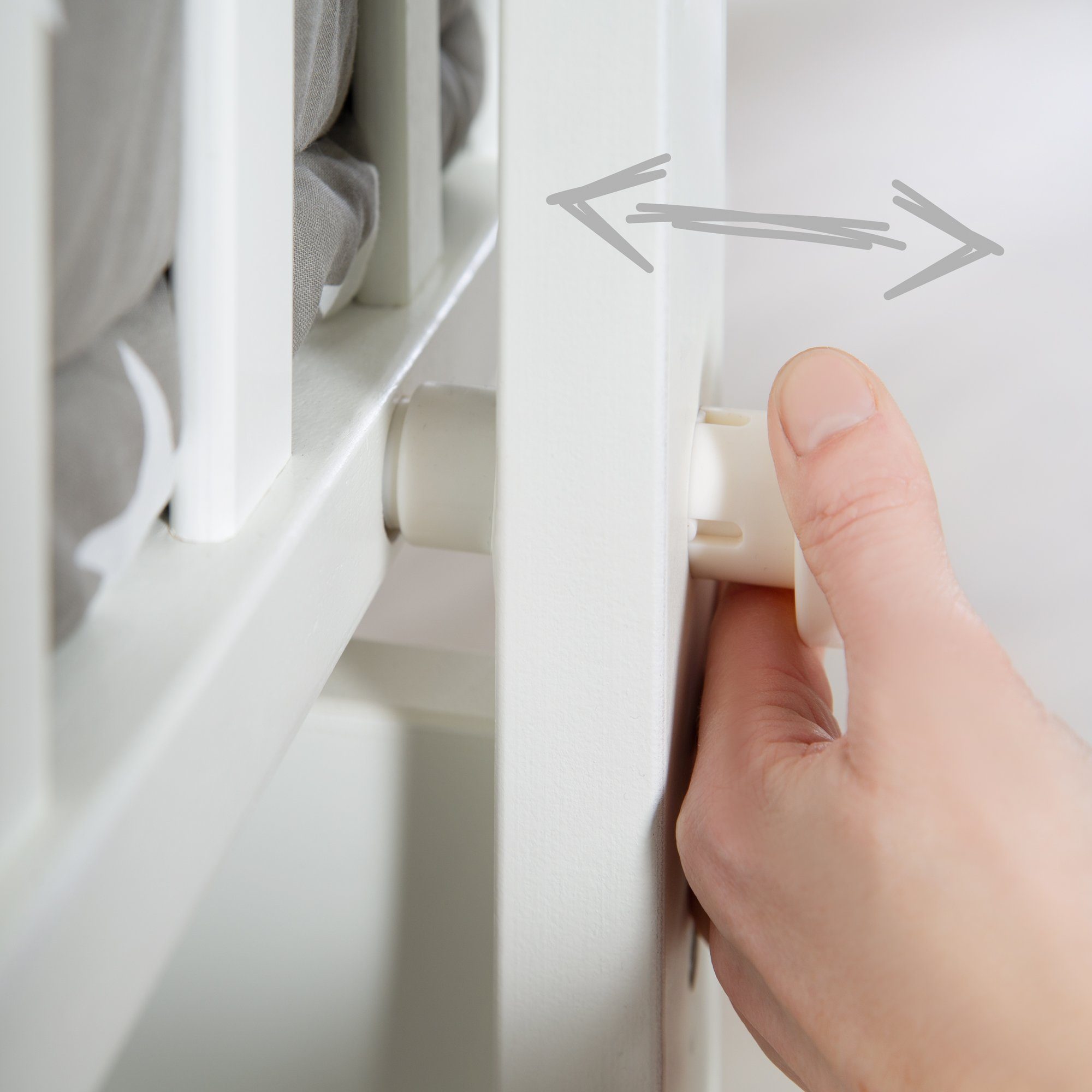 roba® Stubenbett Komplettwiegenset "Little Stars", Stubenwagen & Wiege aus Holz in Weiß / Grau