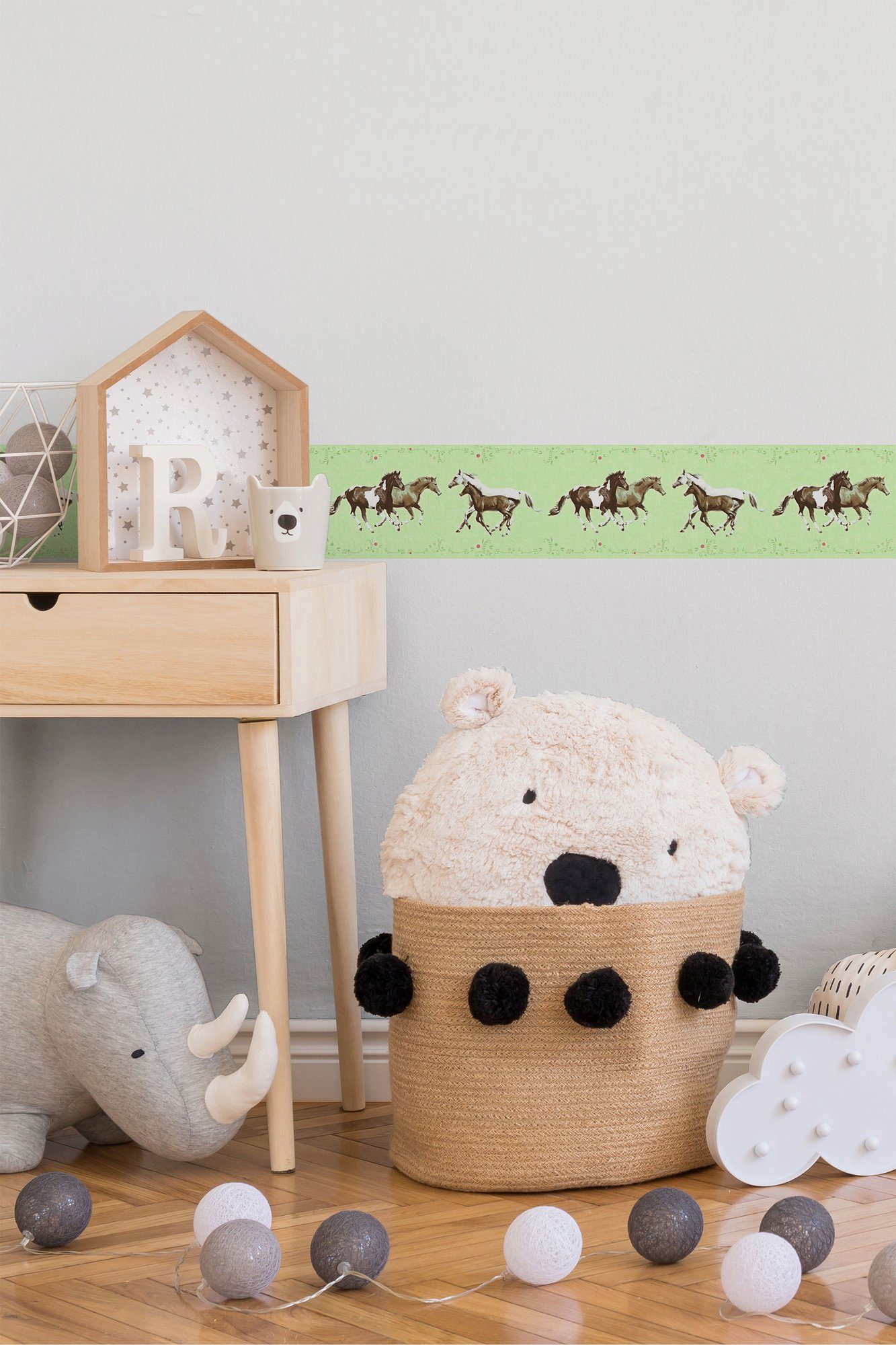 living walls Bordüre Little Stars, glatt, abstrakt, naturalistisch, Motiv, Kindertapete Tapete Tiere Borte Kinderzimmer Schlafzimmer Flur Design