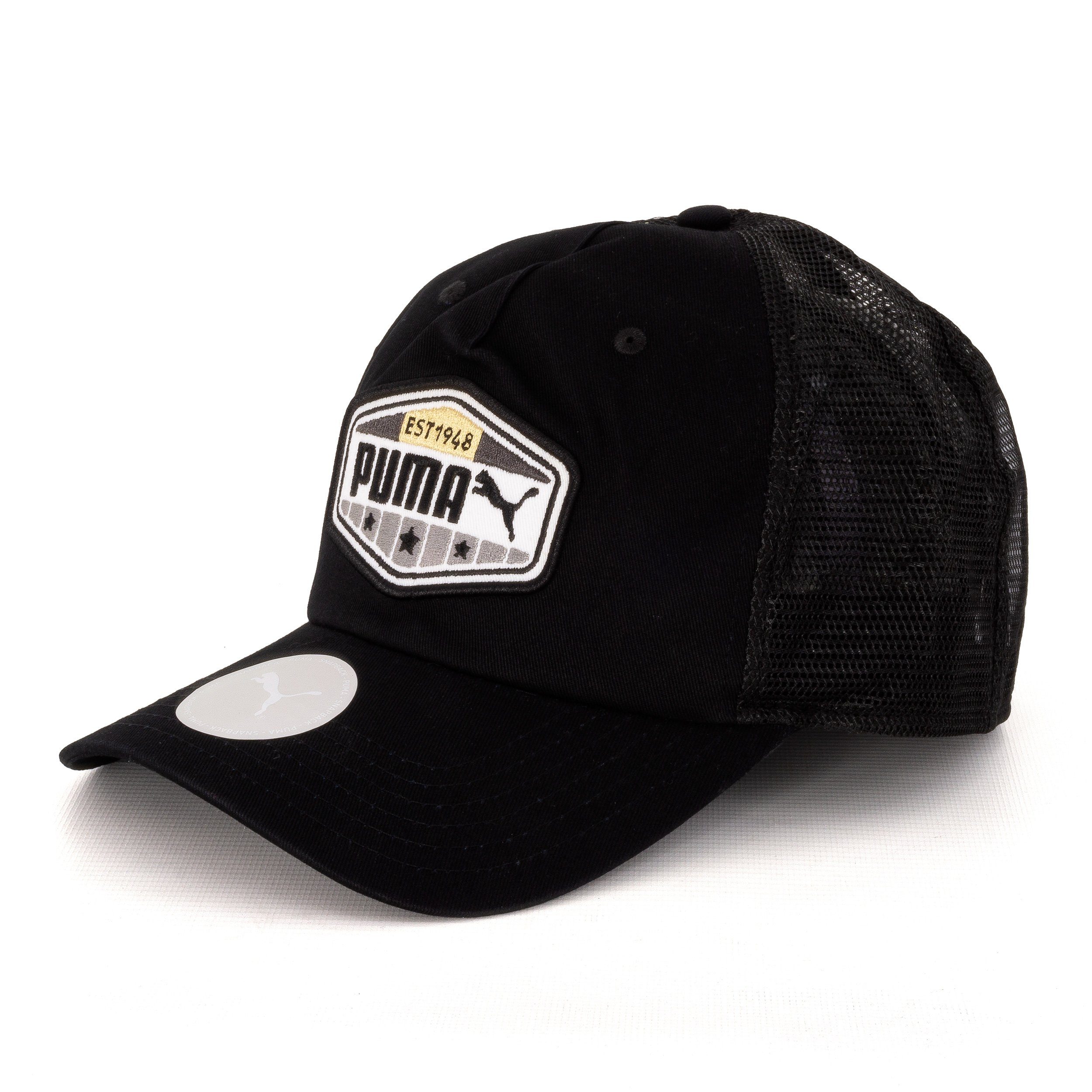 Top-Qualität PUMA Baseball Cap Cap Puma (1-St) Prime gestickte Trucker Black Belüftungslöcher