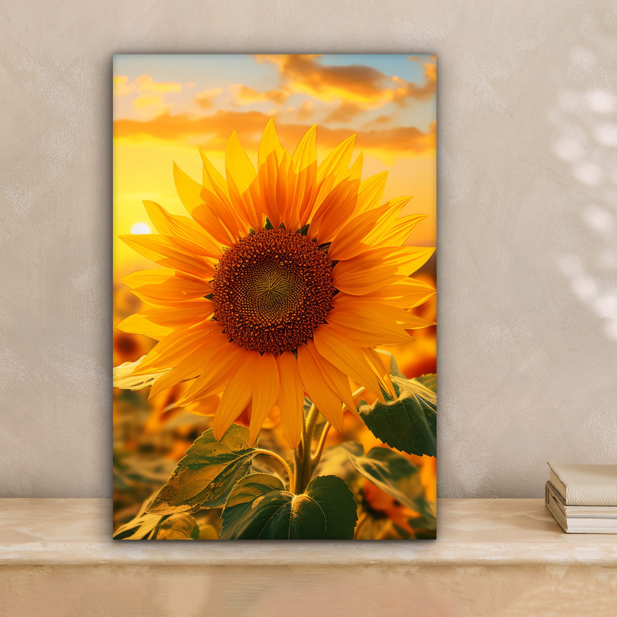 OneMillionCanvasses® Leinwandbild Sonnenblume - Blumen - Gelb - Blumenfeld günstig online kaufen