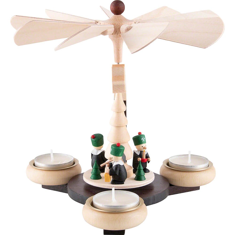 Ullrich Kunsthandwerk Weihnachtspyramide 1-stöckige Pyramide naturfarben Bergleute (19cm) von Ullrich Kunsthand