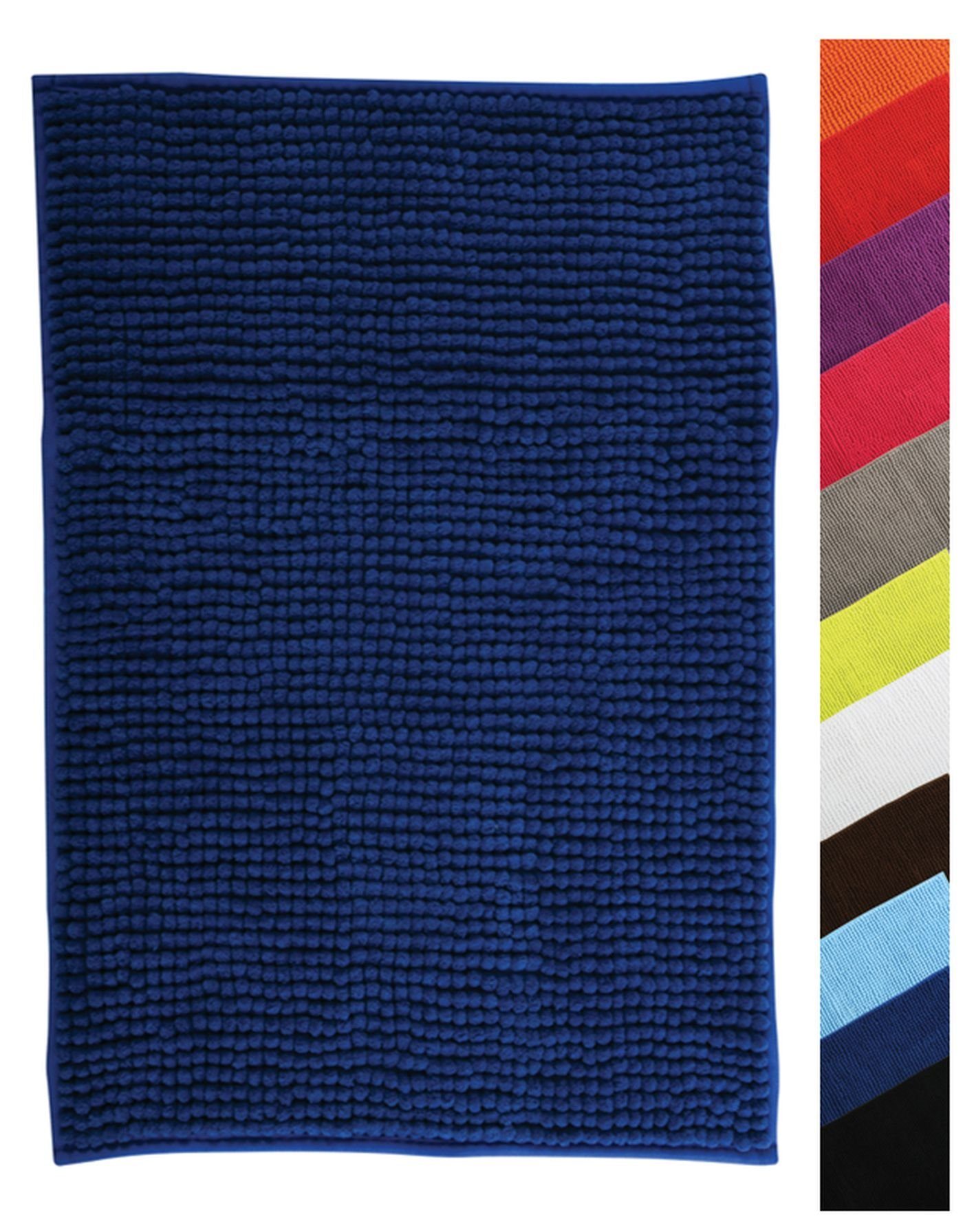 MSV Badematte CHENILLE, Höhe 12 mm, Badteppich, 100% Polyester Microfaser, Anti-Rutsch Beschichtung, mit praktischer Schlaufe zum Aufhängen, Waschbar 30°, Flauschig weich und warm, in 3 Größen erhältlich: 40 x 60, 50 x 80 und 60 x 90, viele angesagte Tren