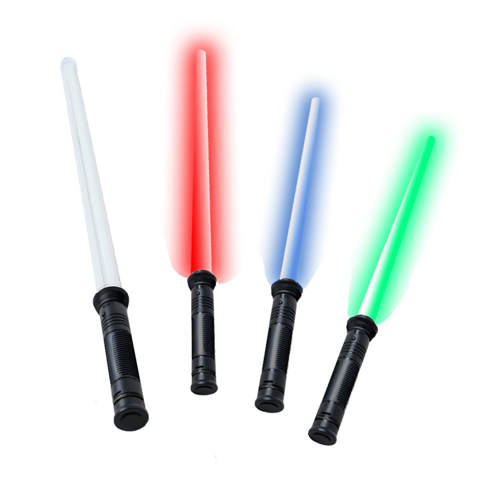 TE-Trend Lichtschwert 67 cm Schwert Lichteffekte in blau rot oder grün und Sound (mit Drucksensor), 4-fach Lichteffekte und Sound