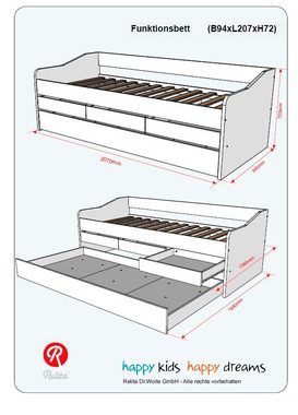 Relita Stauraumbett, mit Bettschublade, 3 Schubladen, mit o. ohne Lattenrost, 2 Dekorfarben