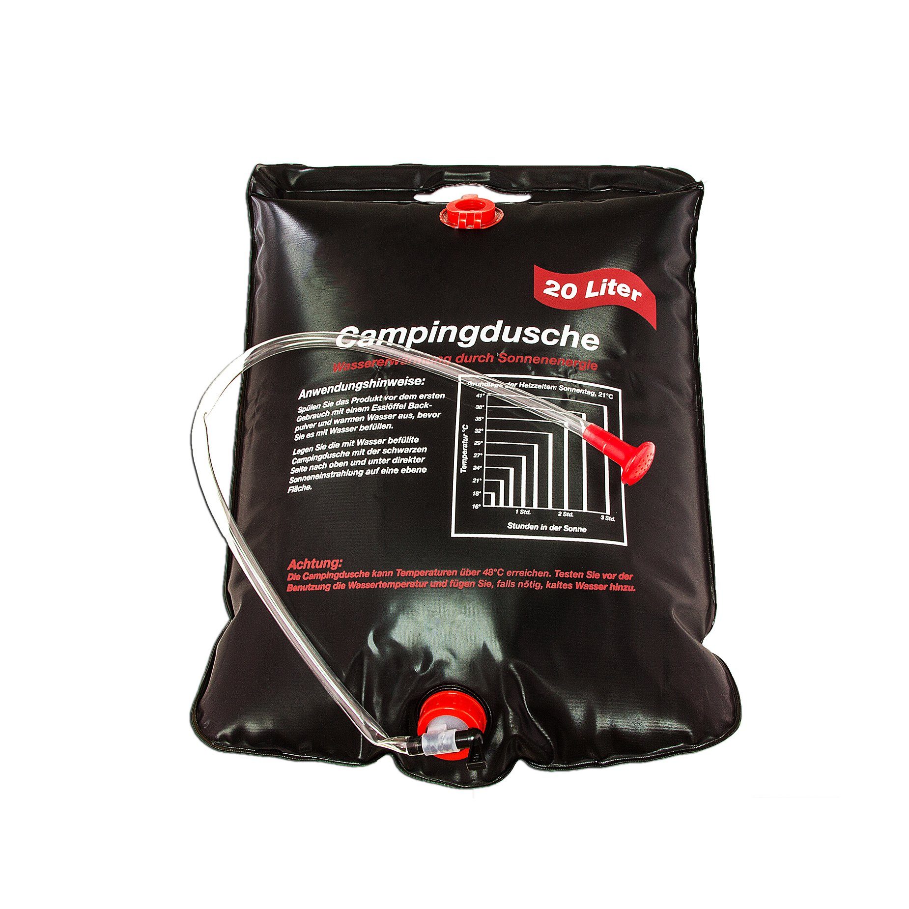 Filmer Gartendusche Solar Camping Dusche 20 Liter tragbar für Reisen Outdoor Außen Pool (1 St)