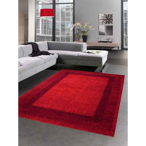 Teppich Moderner Teppich Kurzflor Wohnzimmerteppich einfarbig uni rot, Carpetia, rechteckig, Höhe: 9 mm