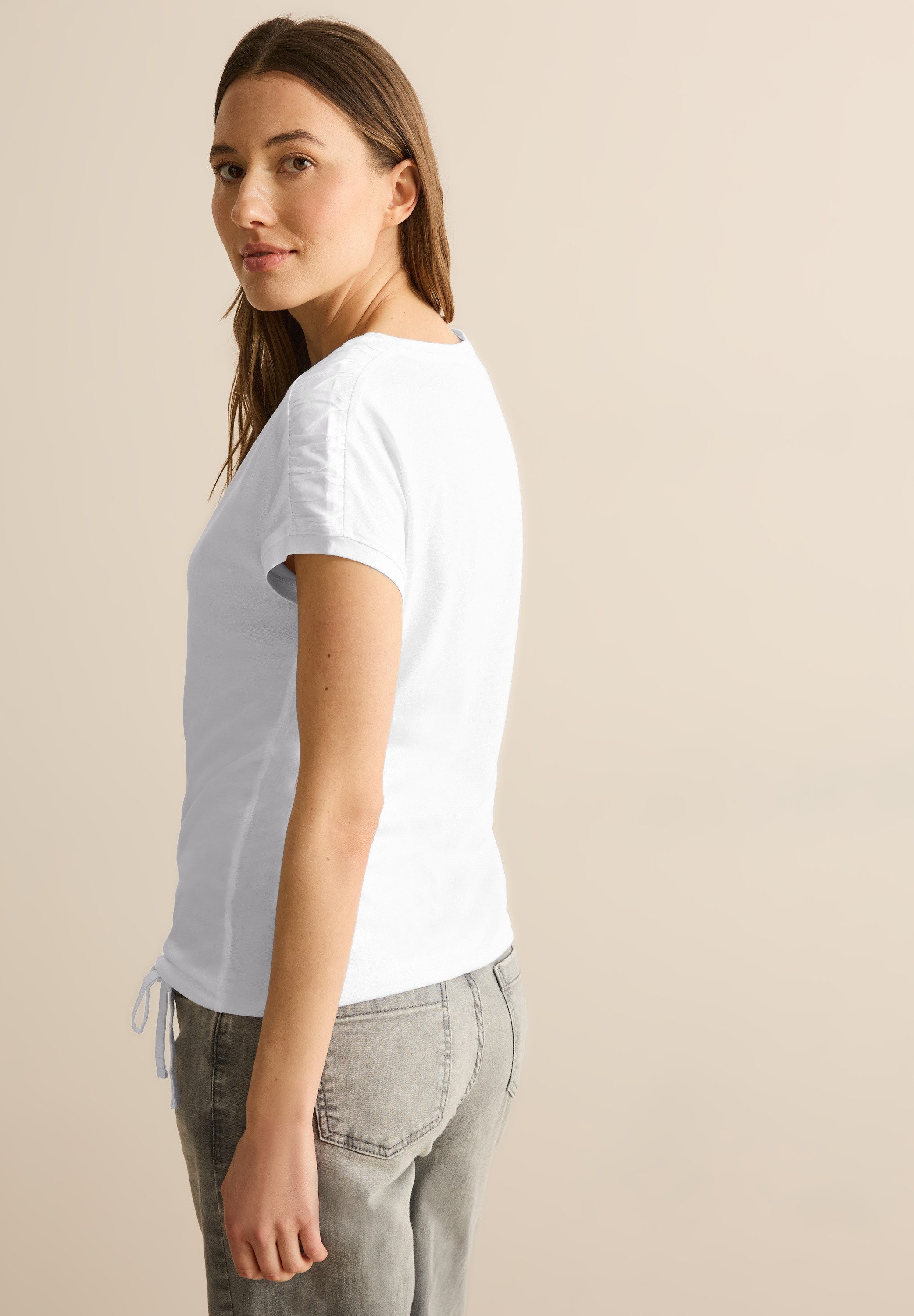 CECIL T-Shirt mit Tunnelzug am Saum