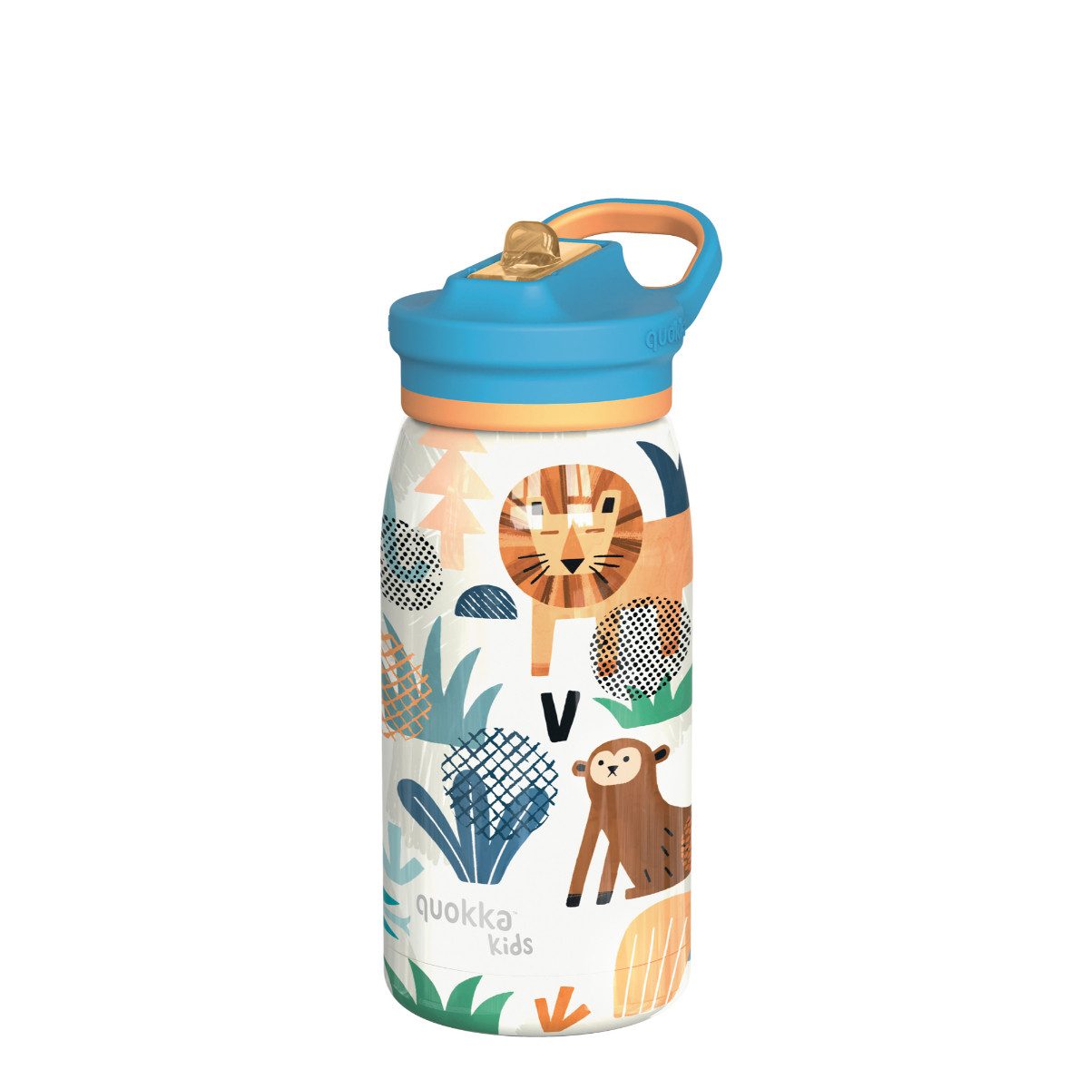 Quokkabottle Trinkflasche Quokka Pop SAFARI 445 ml mit Trinkhalm & Tragekupplung