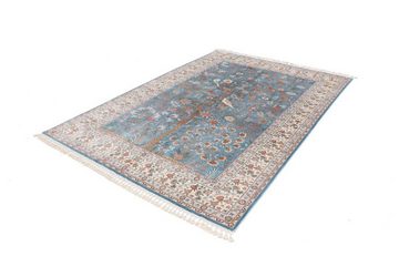 Seidenteppich Indo Isfahan Seidenkette 181x266 Handgeknüpfter Orientteppich, Nain Trading, rechteckig, Höhe: 12 mm
