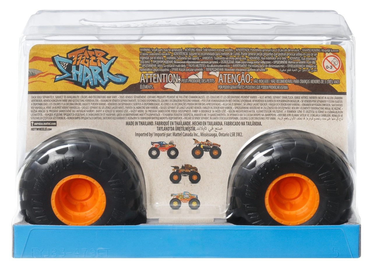 Mattel® Spielzeug-Monstertruck Mattel FYJ83; JDR02 - Hot Wheels Tiger Shark Oversized 1:24