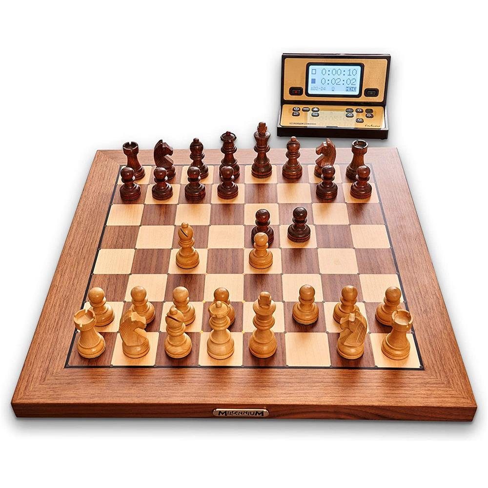 Schachbrett und Schachfiguren aus Holz ROYAL 36 SQUARE Schach Schachspiel 
