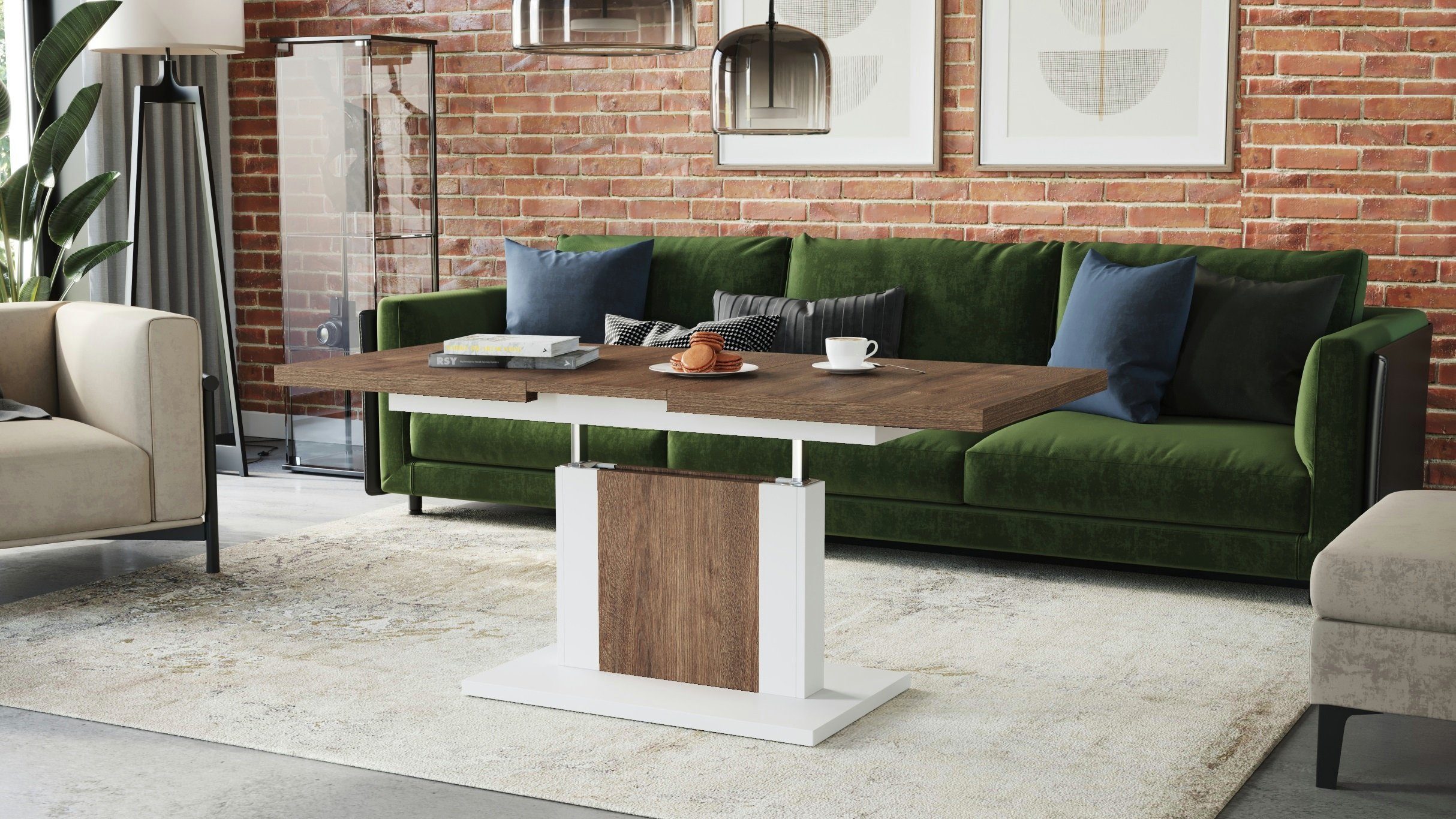 designimpex Couchtisch Design Couchtisch Orion stufenlos günstig online kaufen