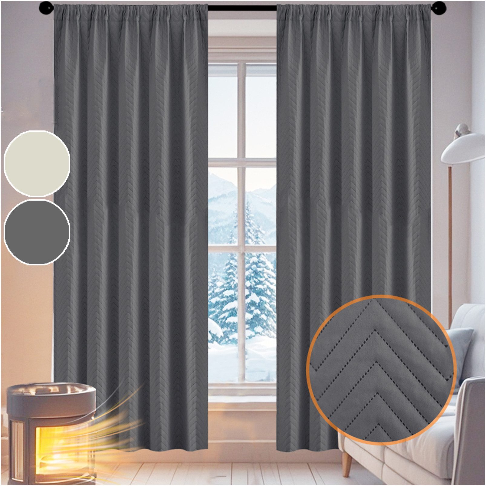 Sunicol Gardine 100% Blickdicht Wärmeisolierend Dicke Winter Wärme Vorhang günstig online kaufen