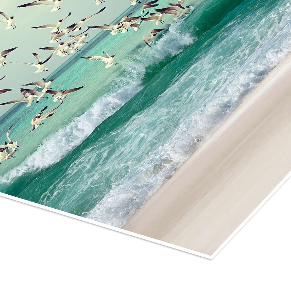 Posterlounge Wandbild Möwen am Strand, Art Couture, erhältlich als Poster, Leinwandbild, Wandsticker oder Acrylglasbild