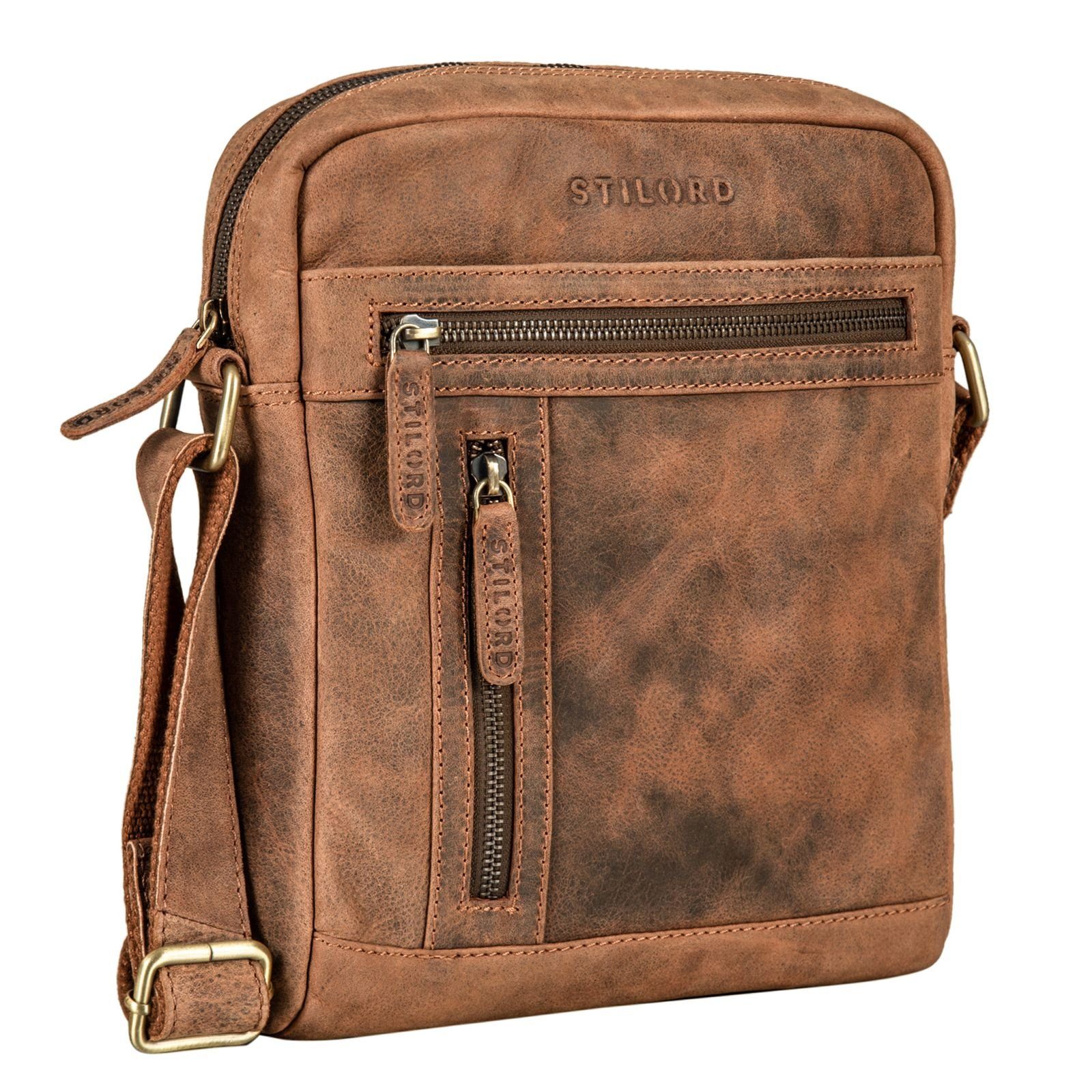 STILORD Messenger Bag "Vince" Echtleder Umhängetasche Herren aneto - braun