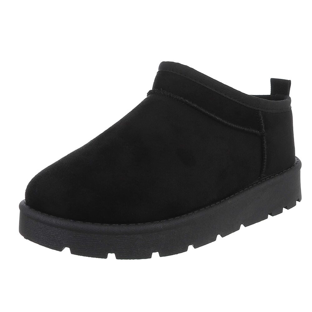 Ital-Design Bequeme Damenfreizeitschuhe mit praktischem Design Snowboots (90624827) Flach Plateaustiefeletten in Schwarz
