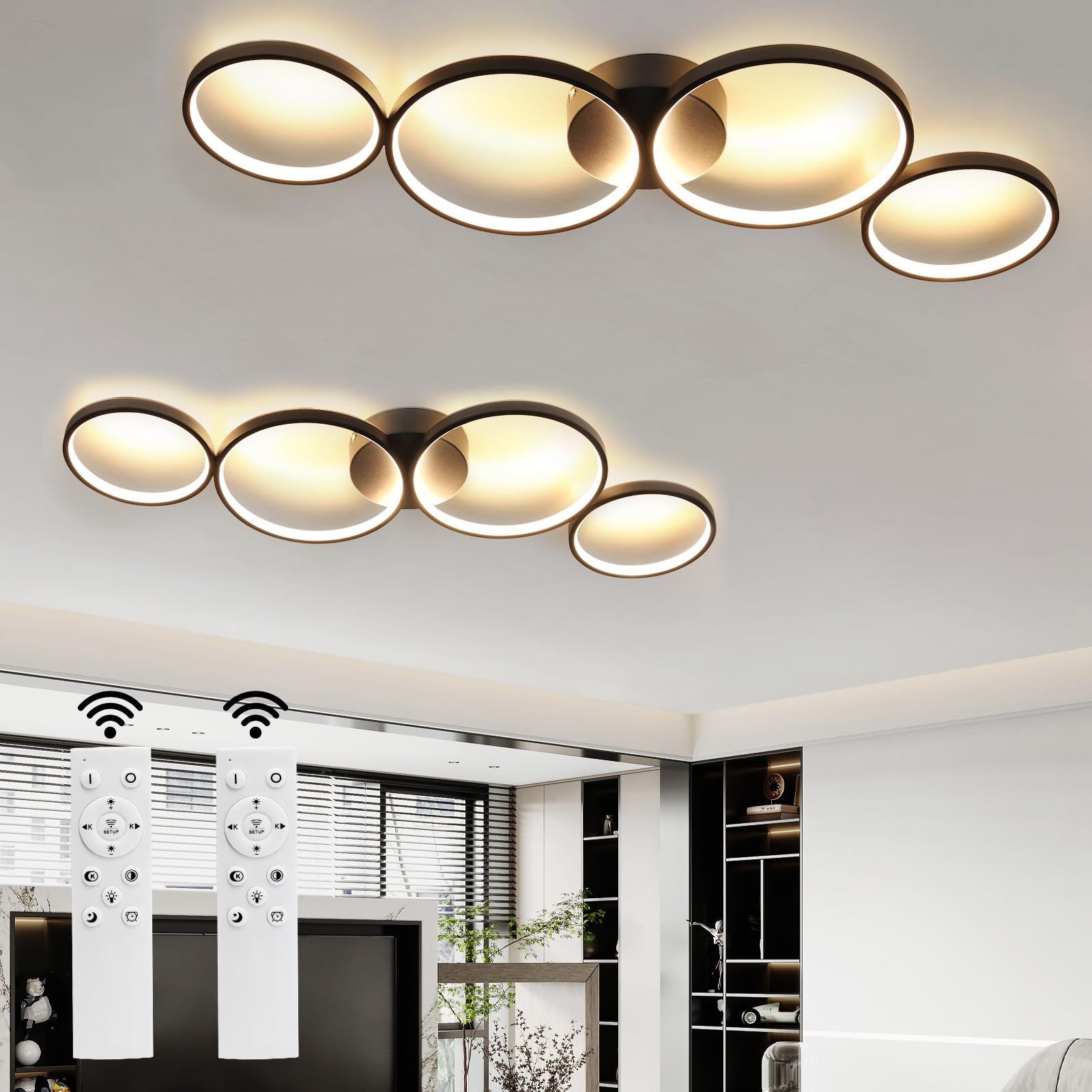 Nettlife LED Deckenleuchte Deckenleuchte 4 Flammig in Ringoptik, Dimmbar mi günstig online kaufen