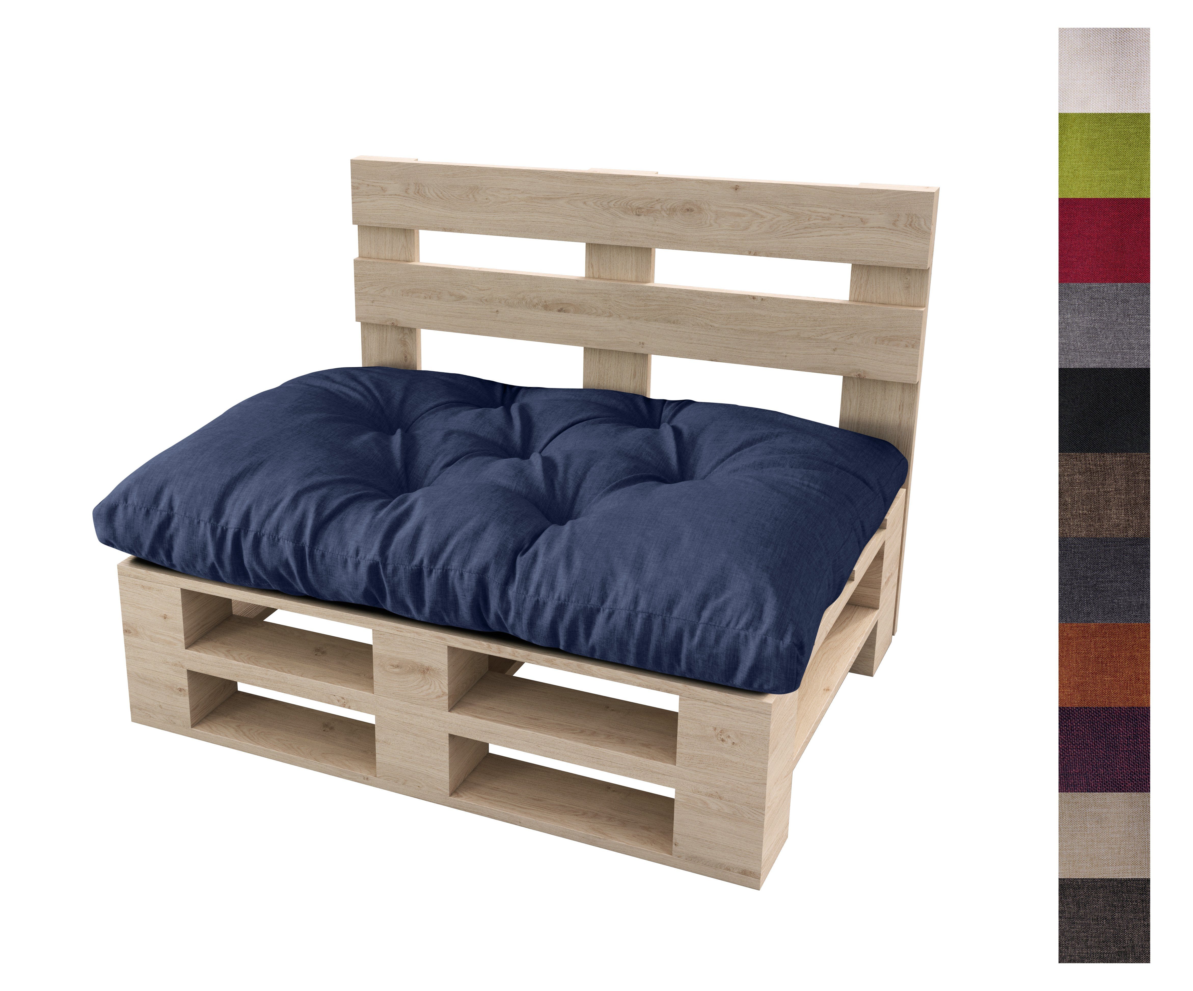 sunnypillow Подушки Palettenkissen gesteppt Подушки 120 x 80 x 12 cm, Blau